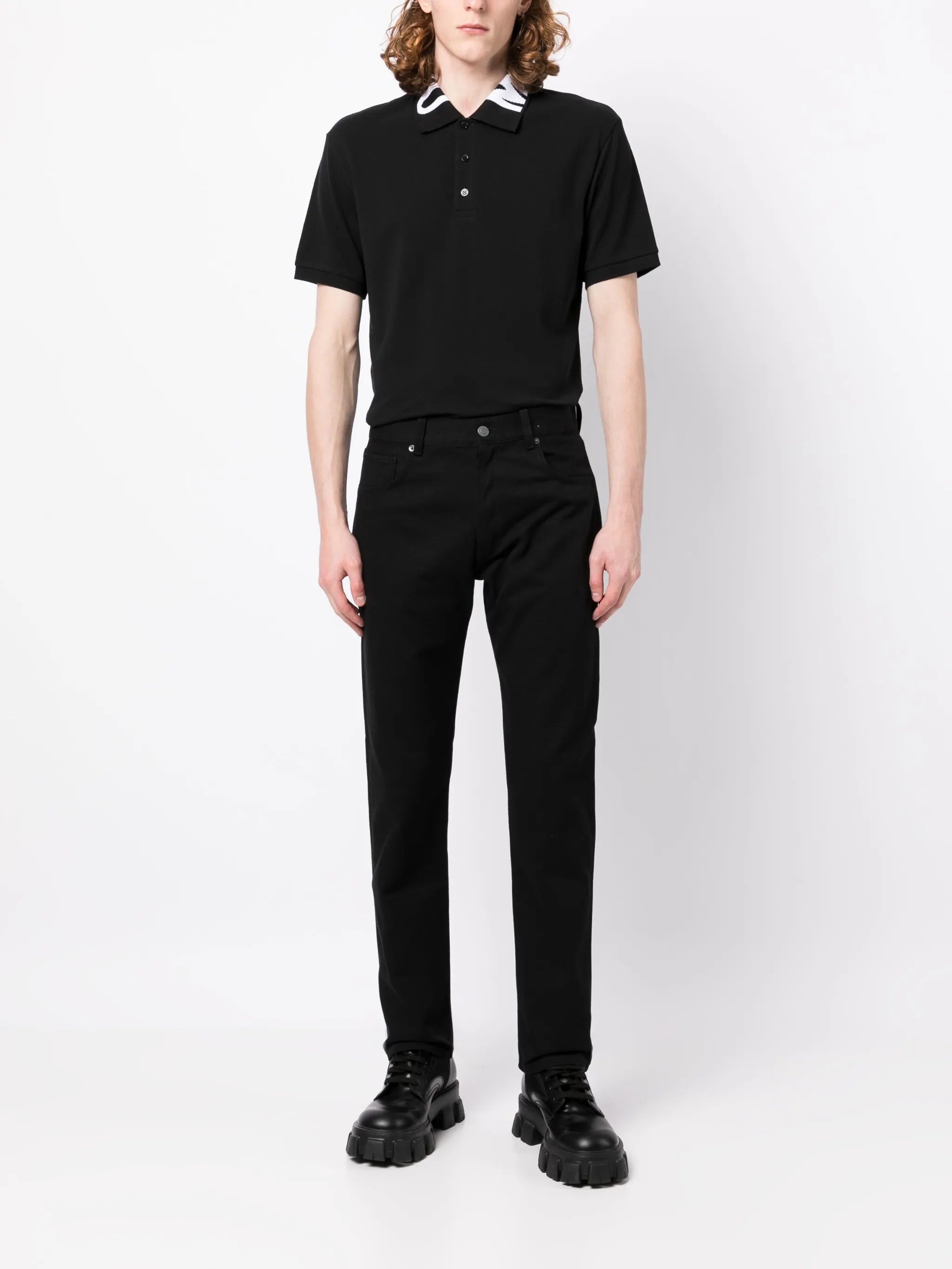 logo-embroidered cotton polo shirt