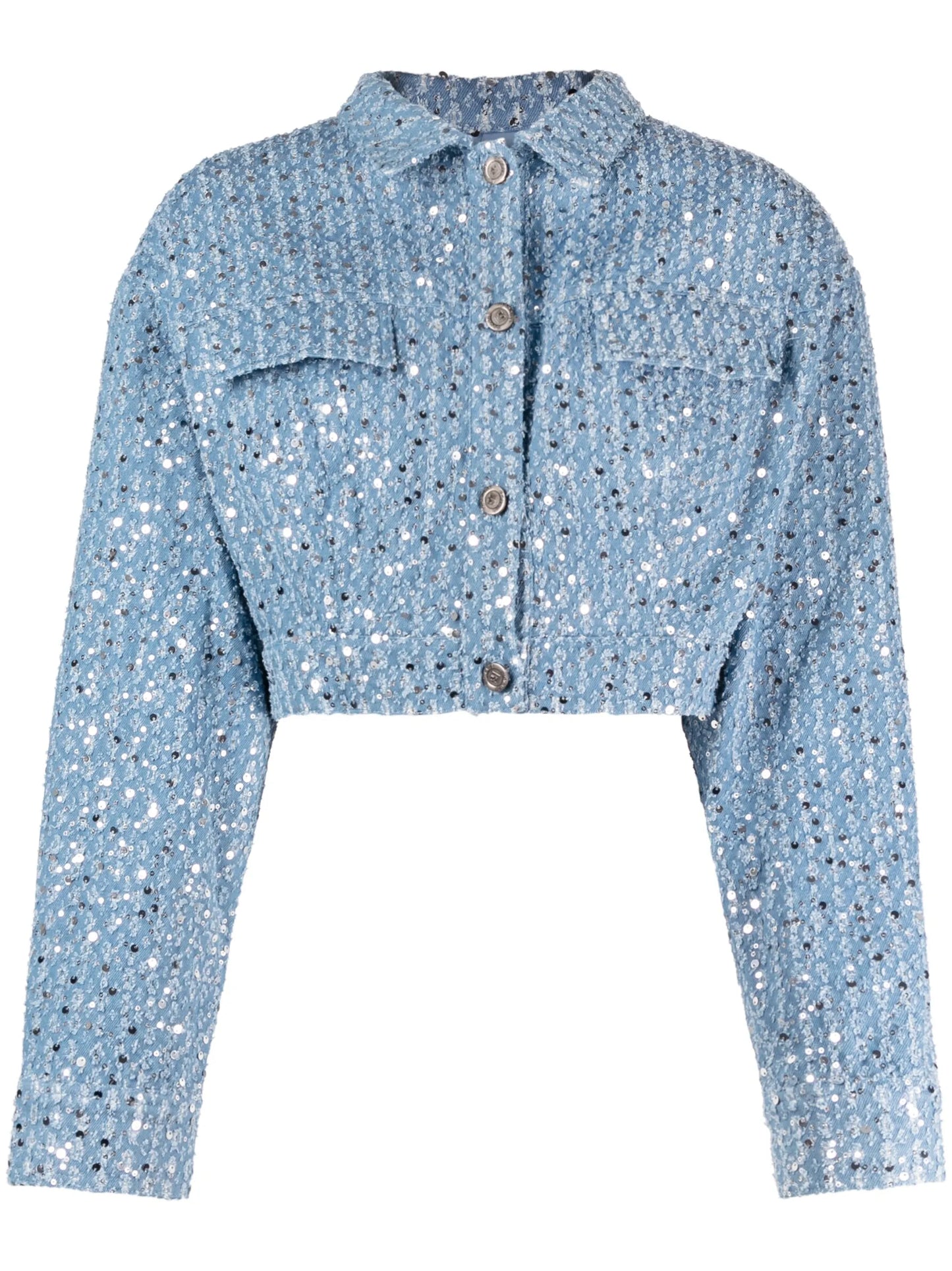 embellished cropped denim jacket