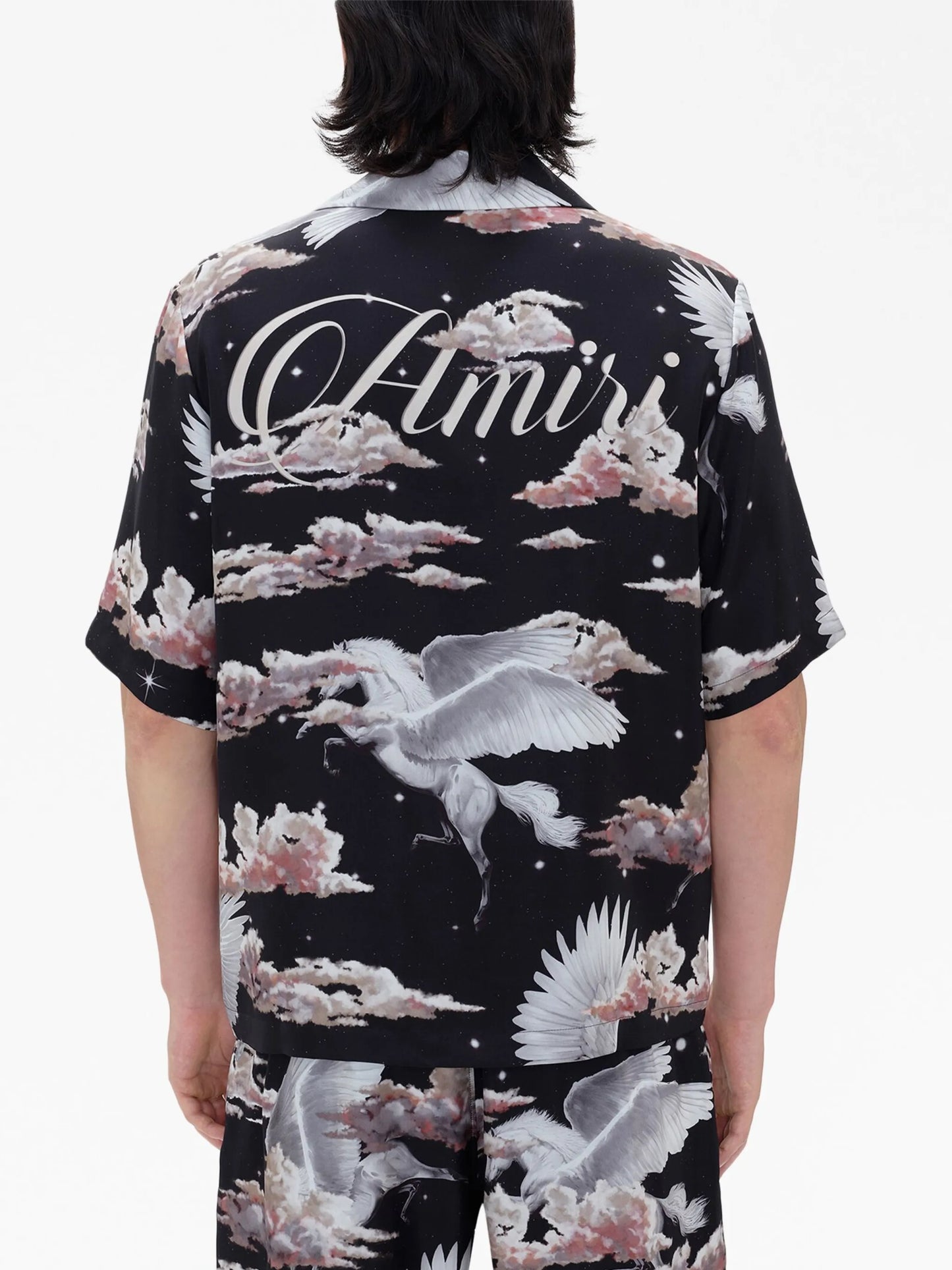 Pegasus-print bowling shirt