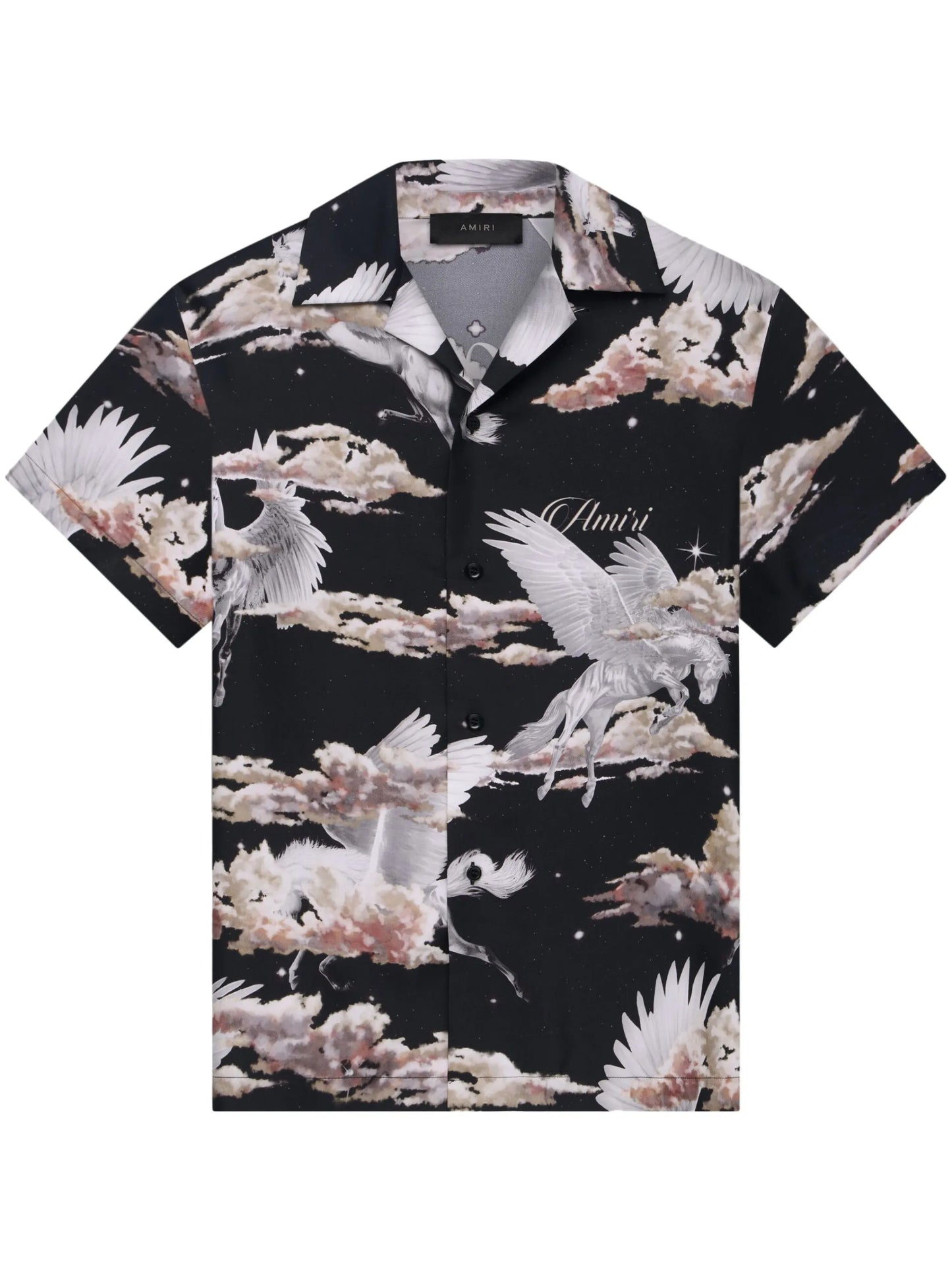 Pegasus-print bowling shirt