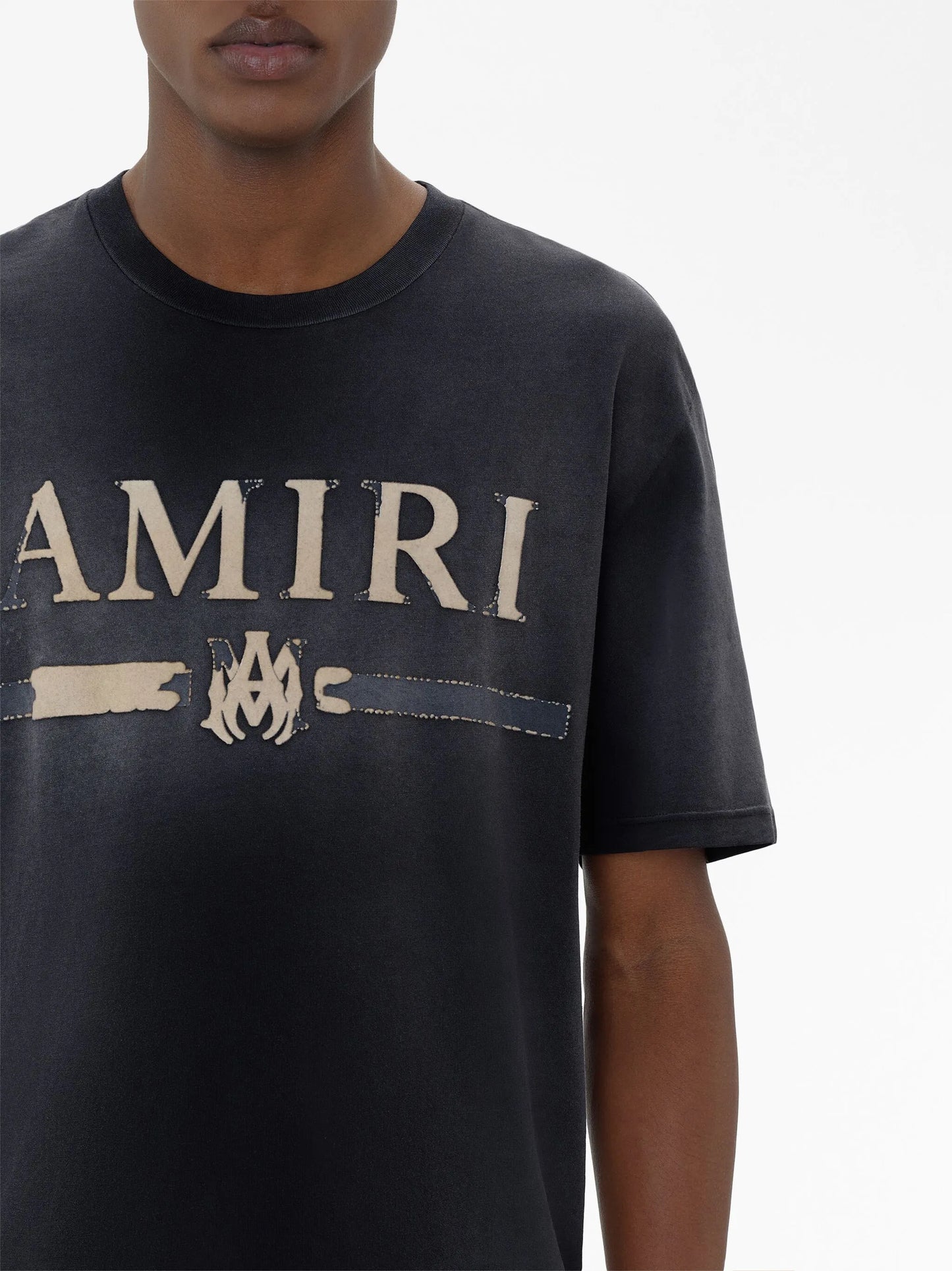 logo bar-print T-shirt