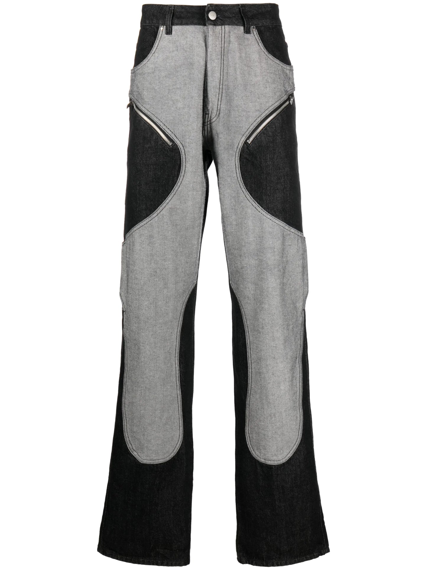 panelled wide-leg jeans