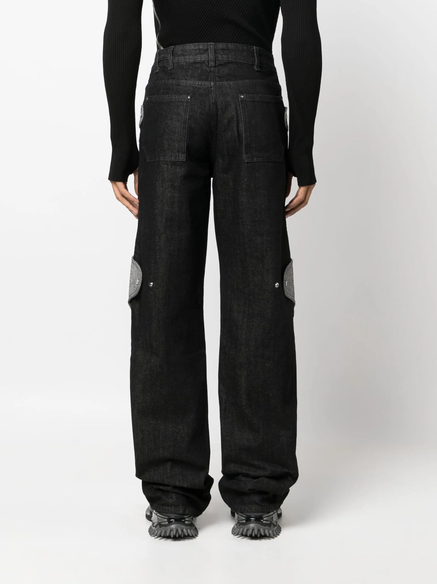 panelled wide-leg jeans
