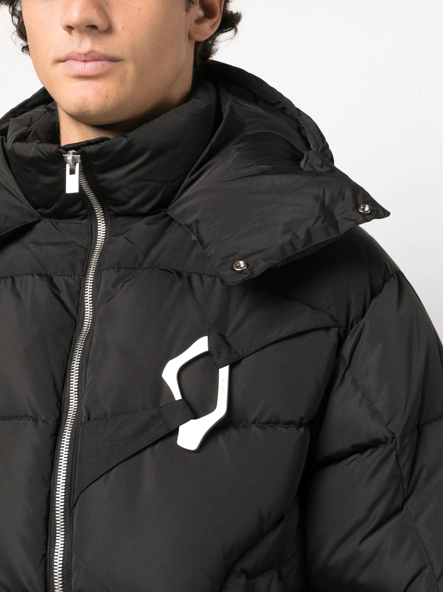 HE Abstract zip-up down jacket