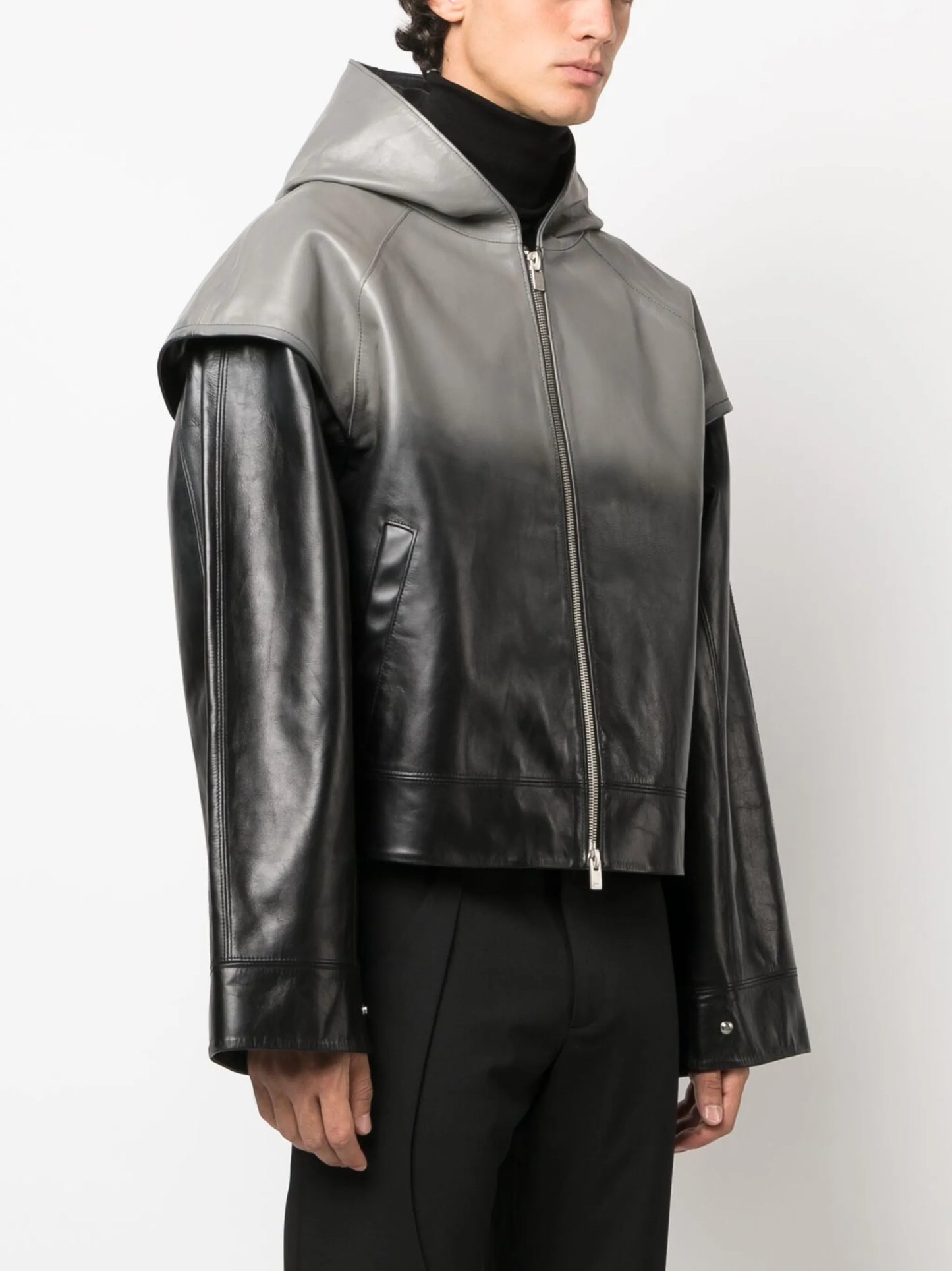 double-sleeve leather jacket