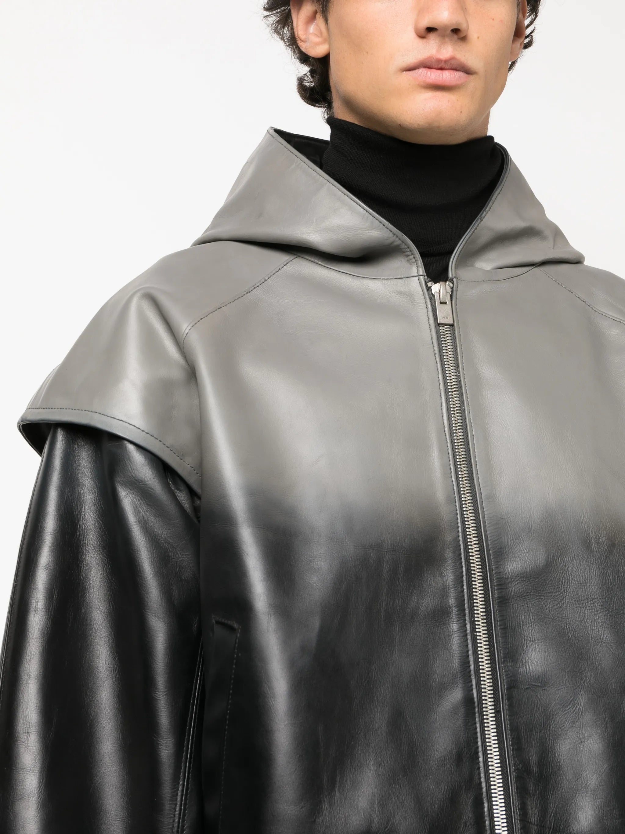 double-sleeve leather jacket