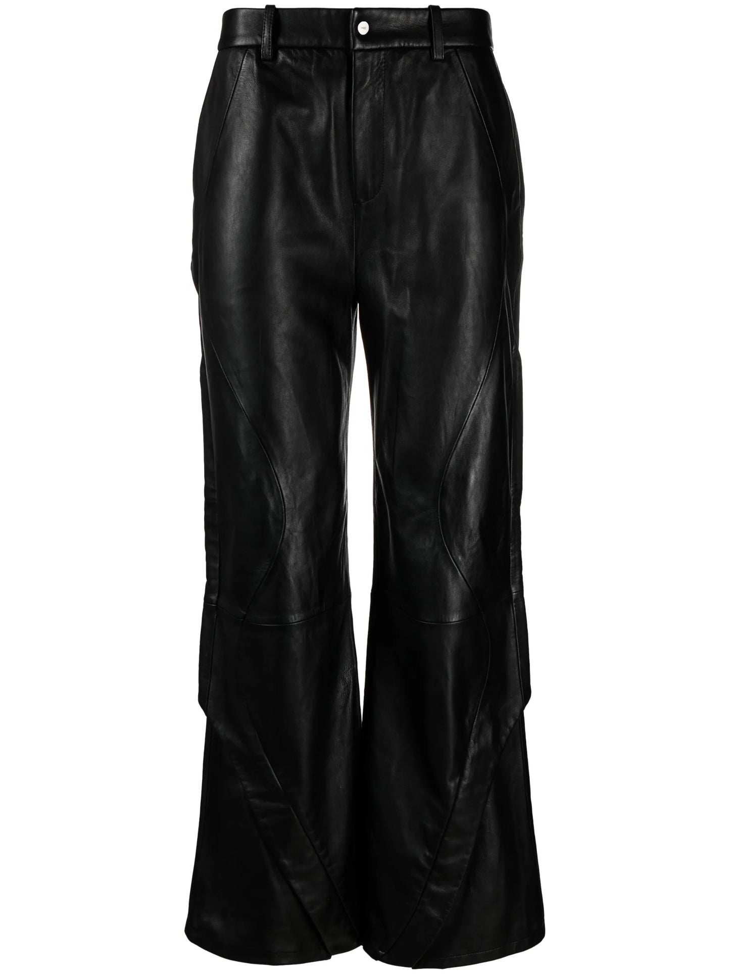 Inverse panelled wide-leg leather trousers