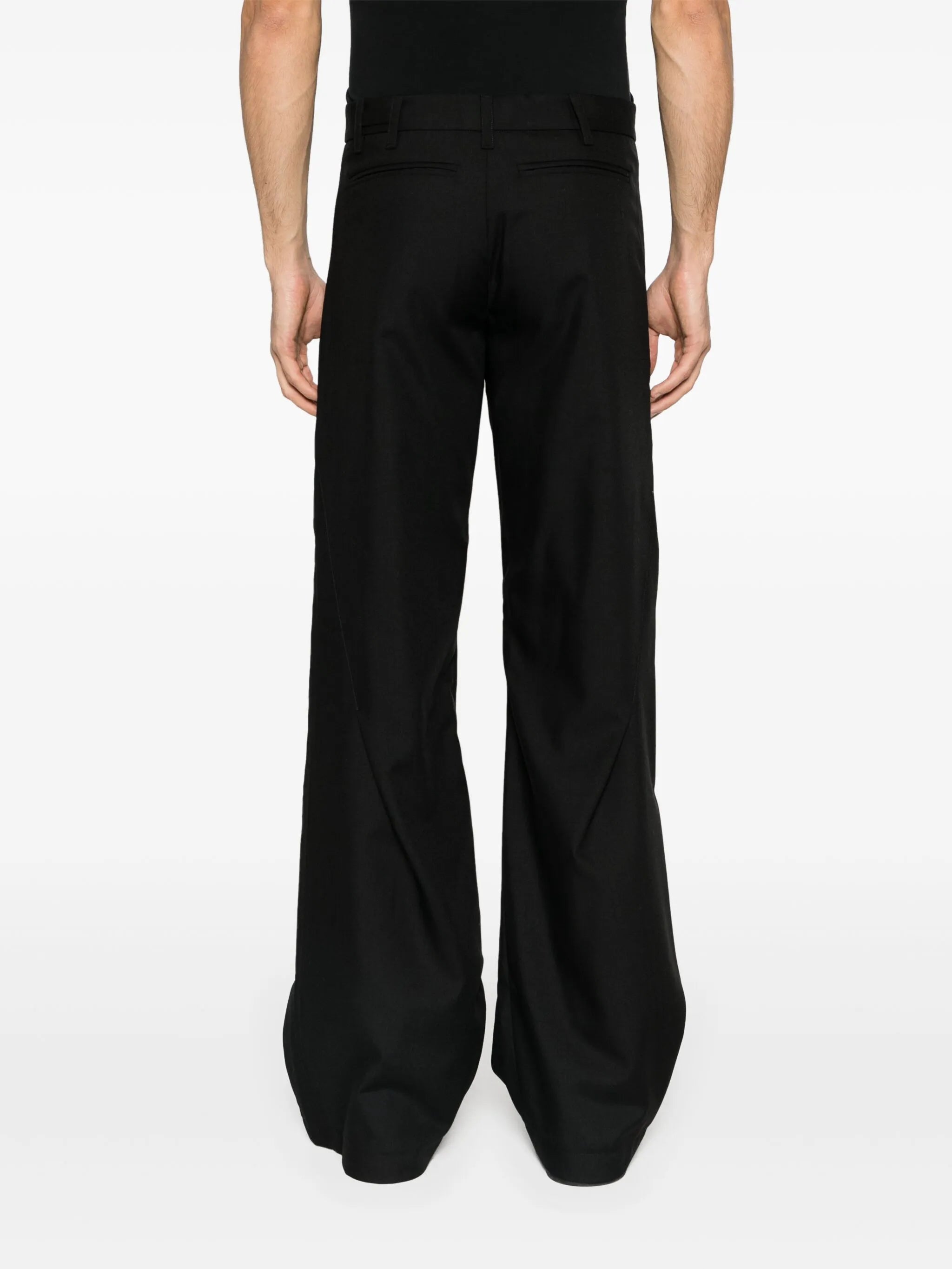 Amalgamate pleat-detail straight-leg trousers