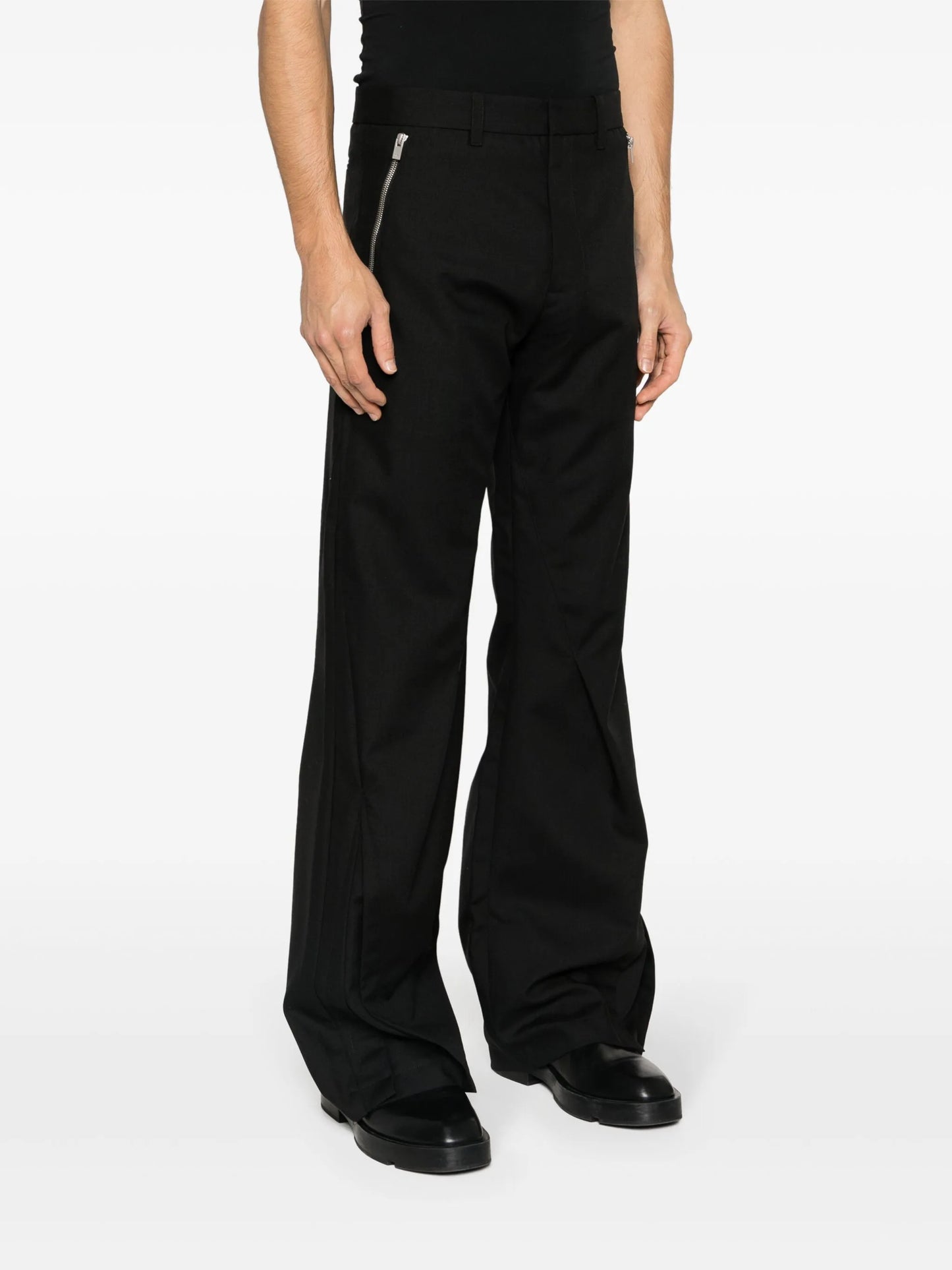 Amalgamate pleat-detail straight-leg trousers