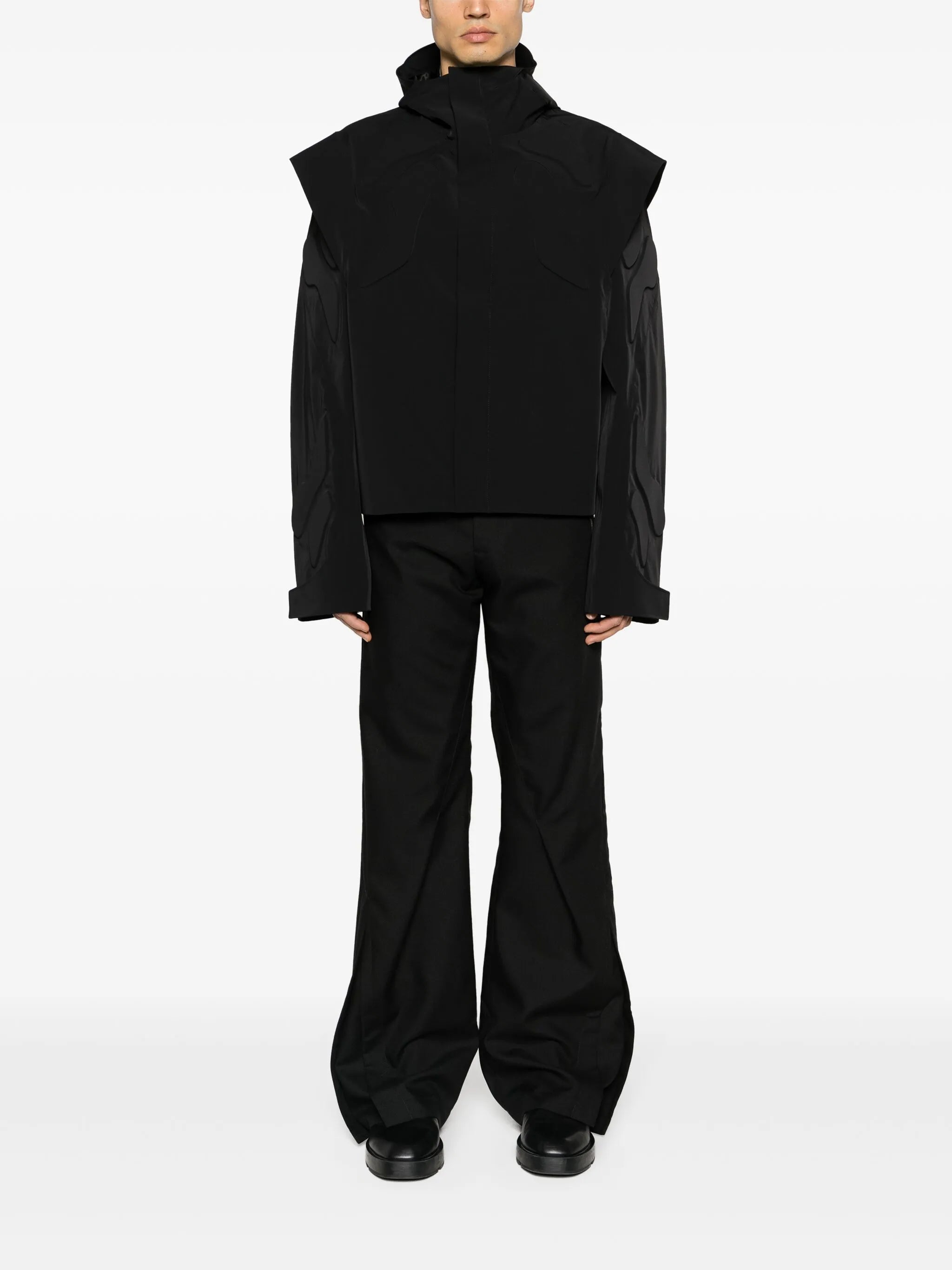 Amalgamate pleat-detail straight-leg trousers