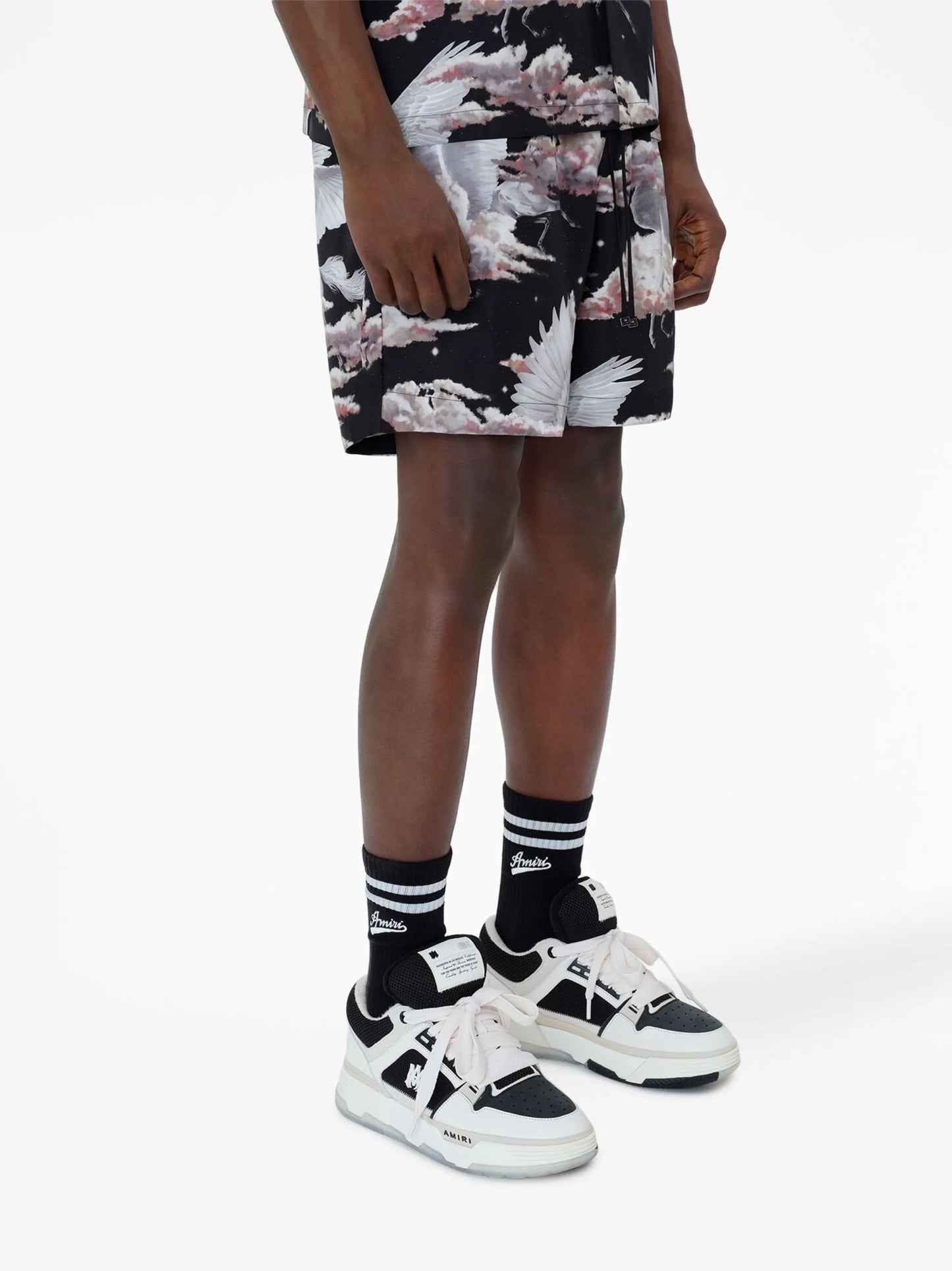 graphic-print pyjama shorts