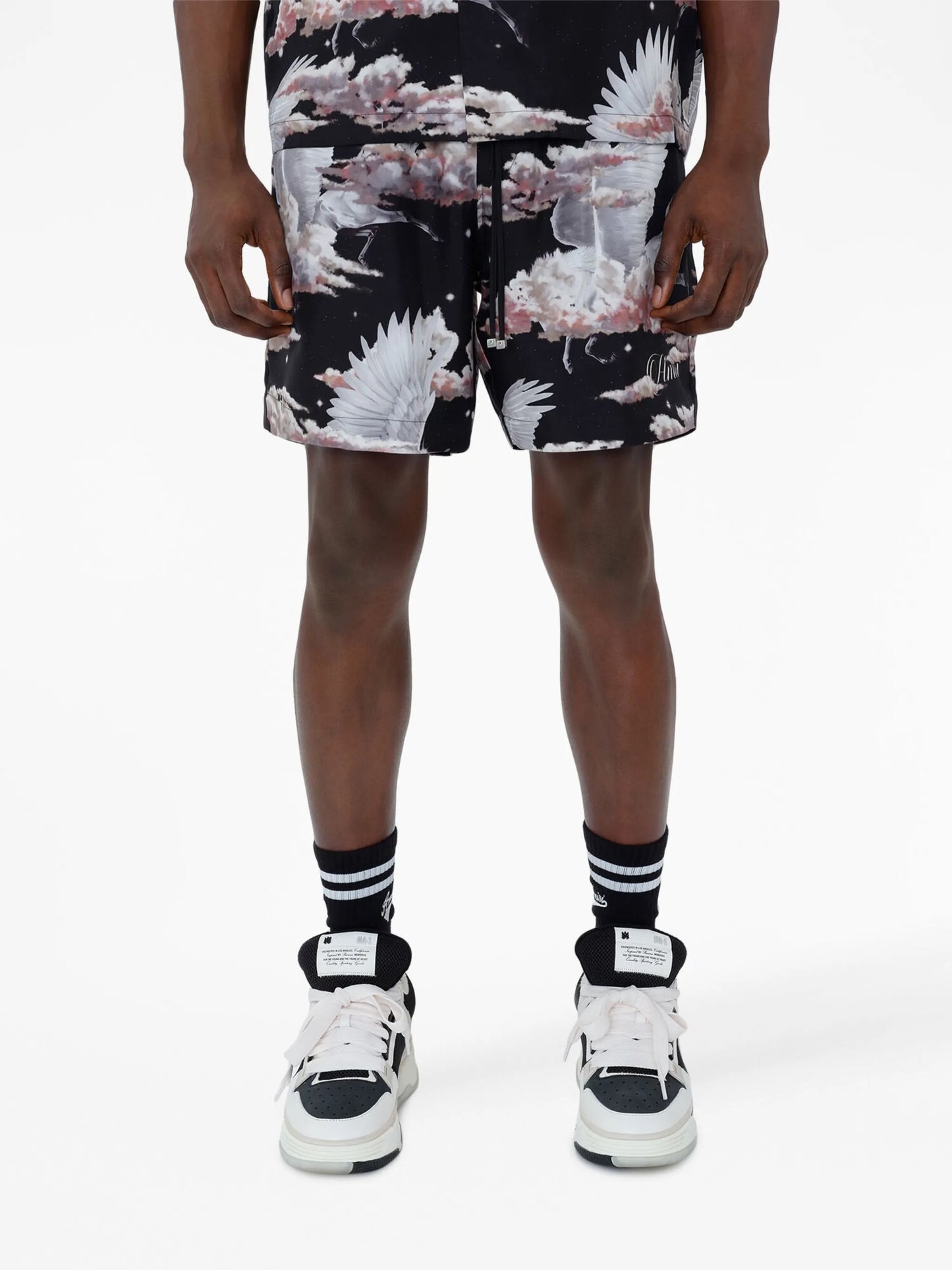 graphic-print pyjama shorts