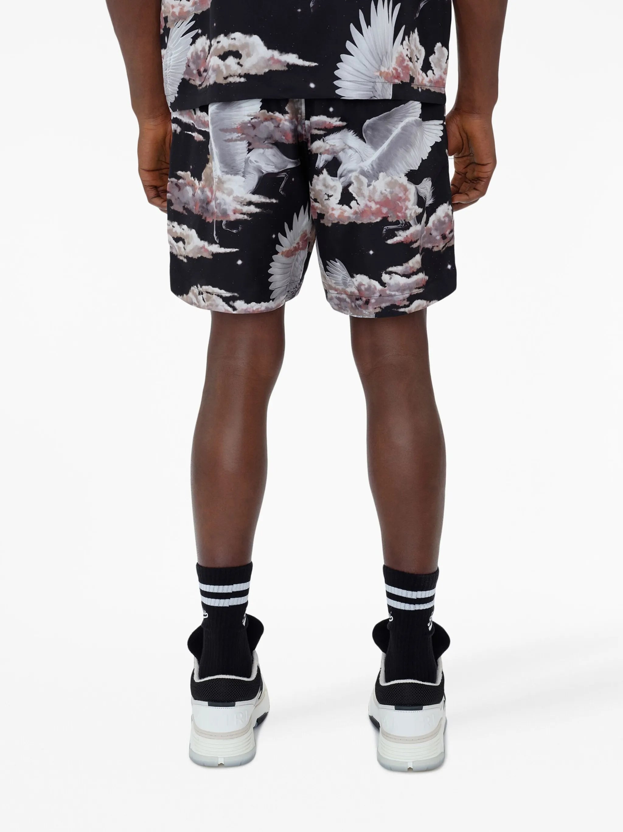 graphic-print pyjama shorts