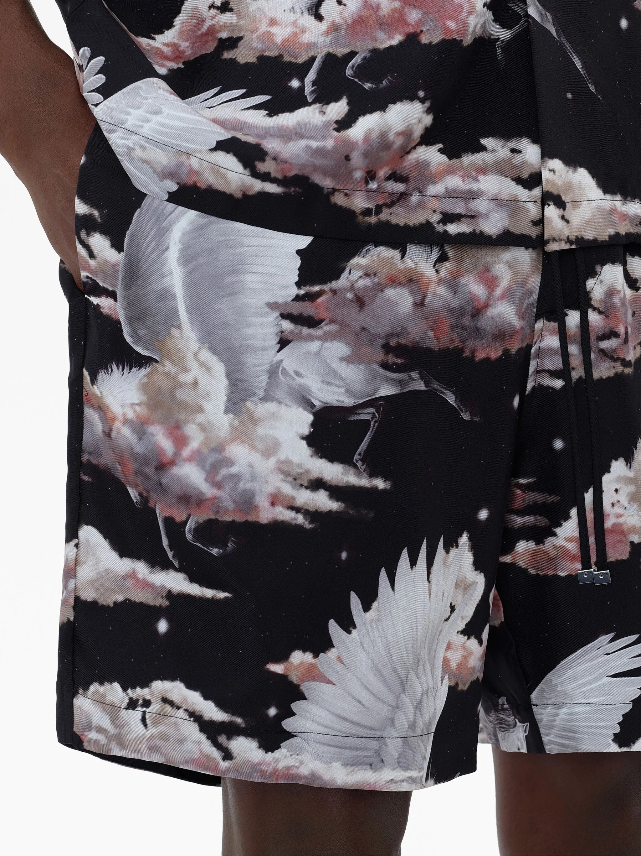 graphic-print pyjama shorts