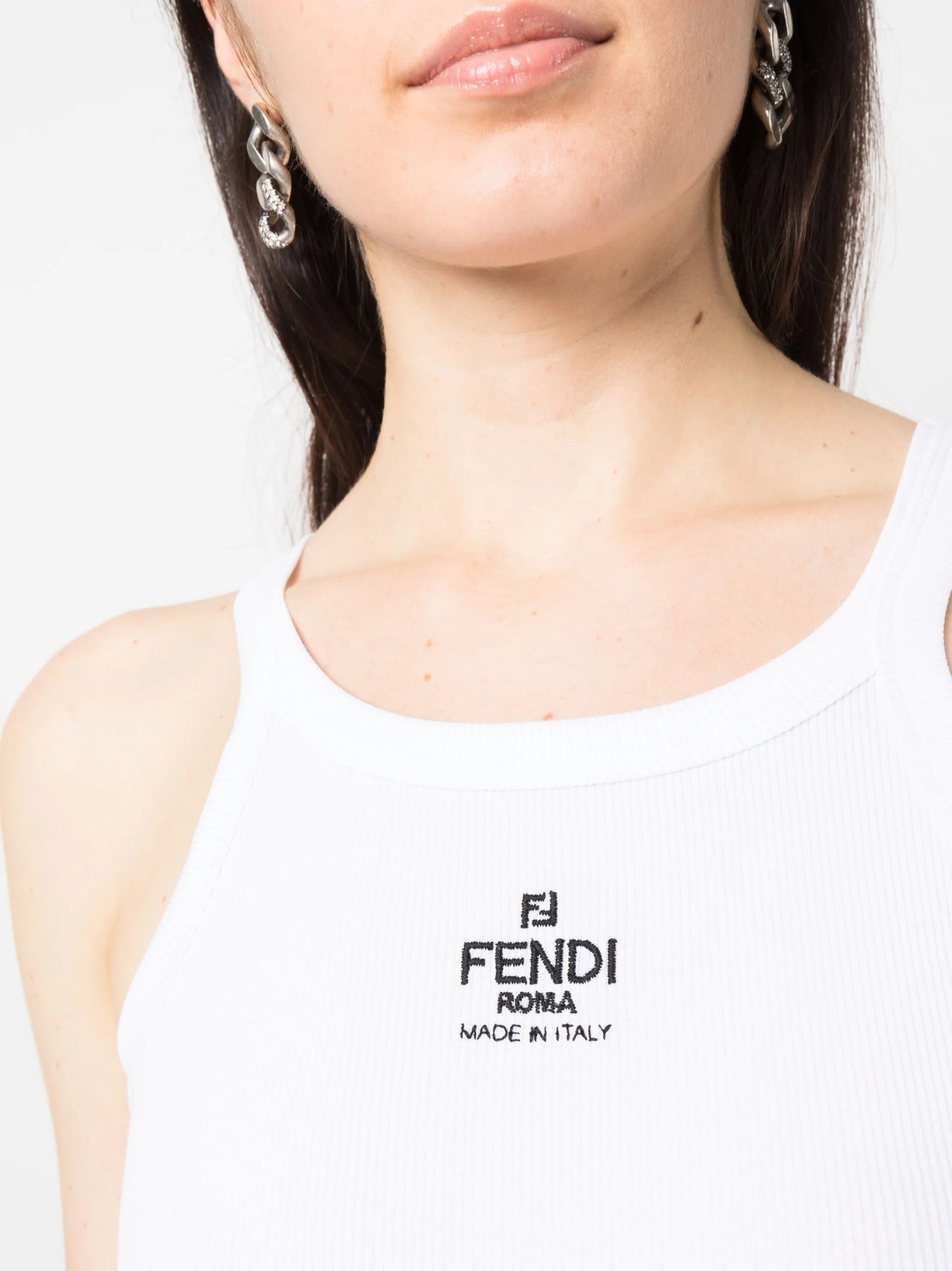 logo-embroidered vest top