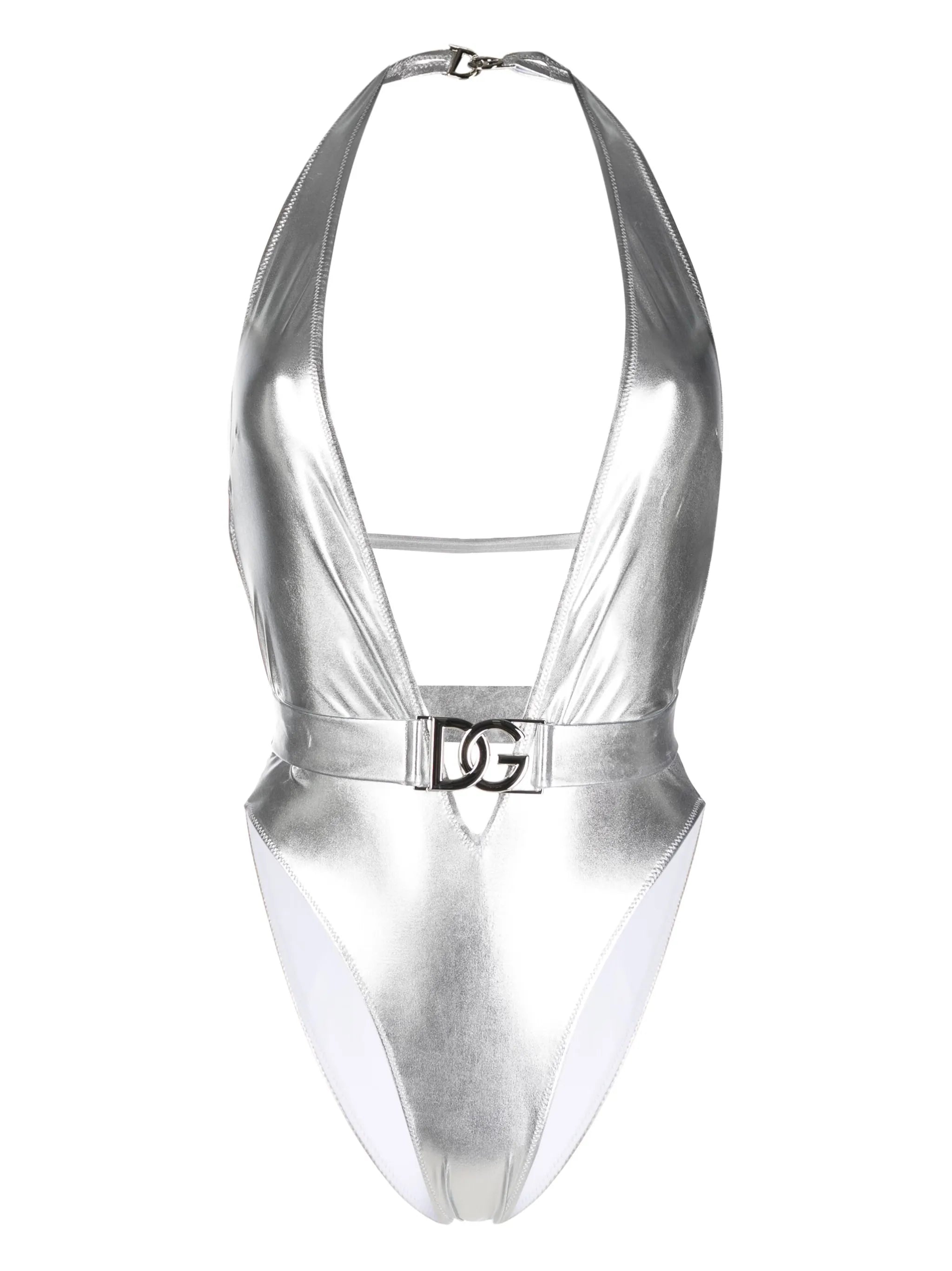 logo-plaque swimsuit