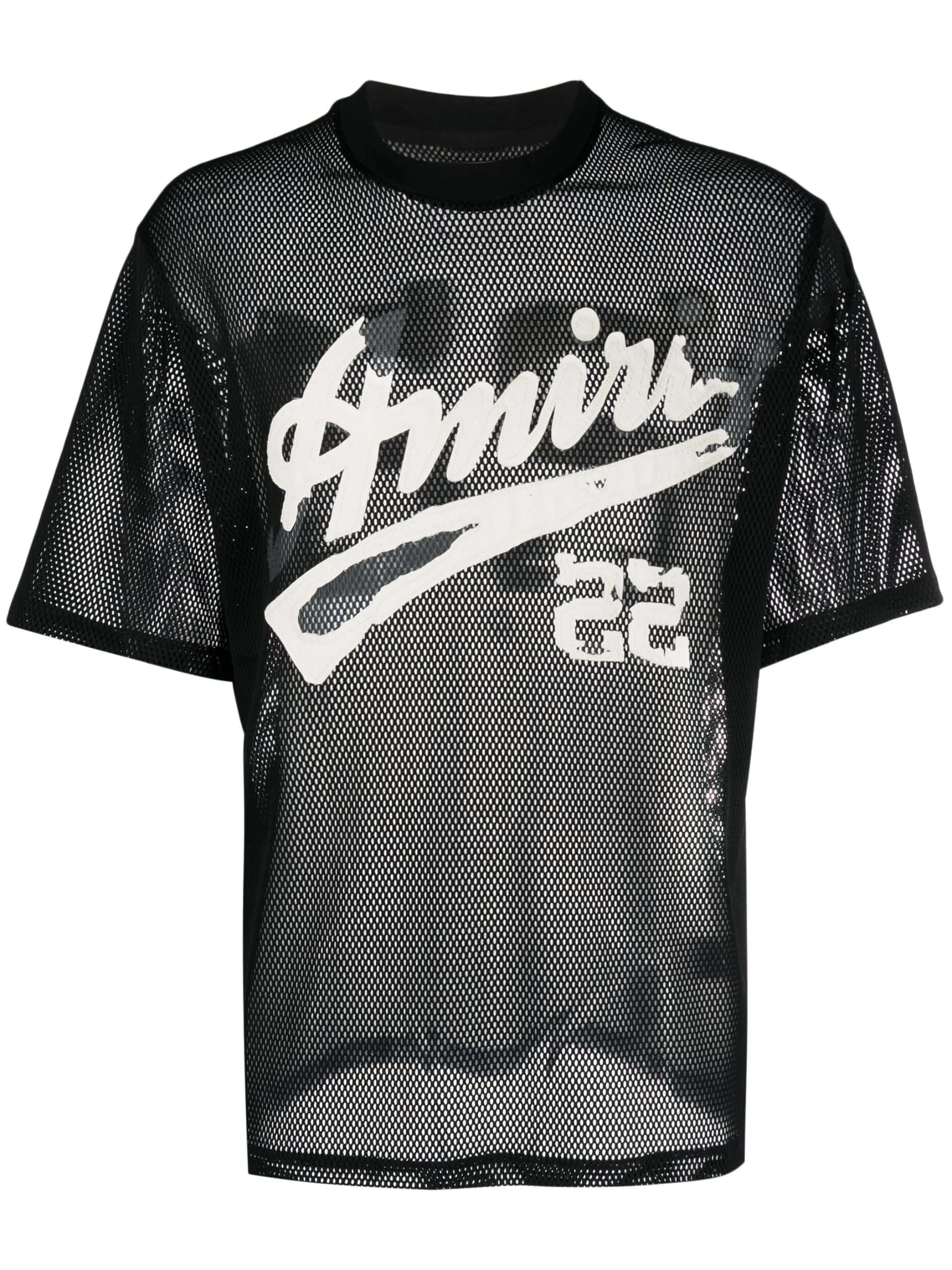 logo-print mesh T-shirt