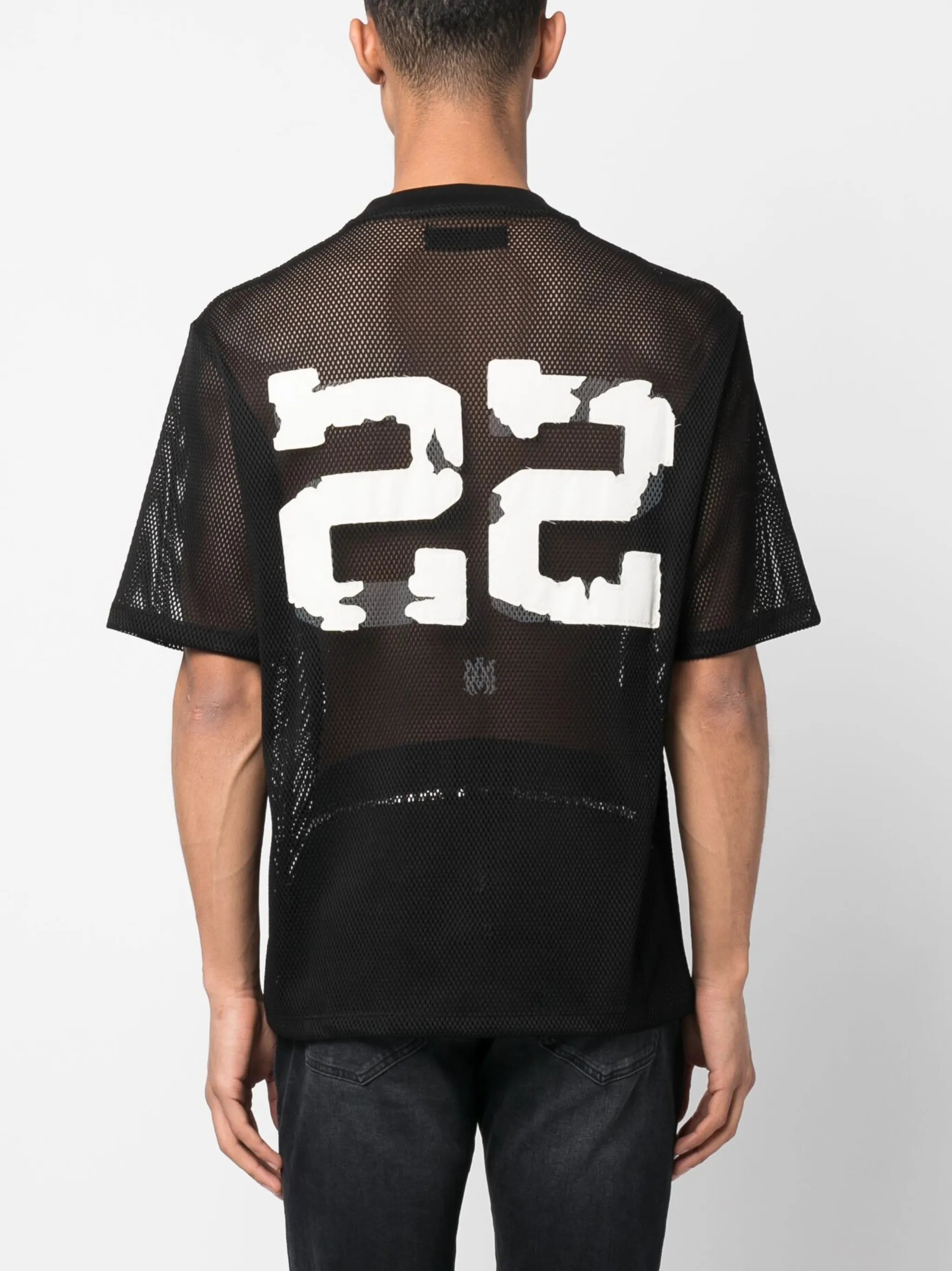 logo-print mesh T-shirt