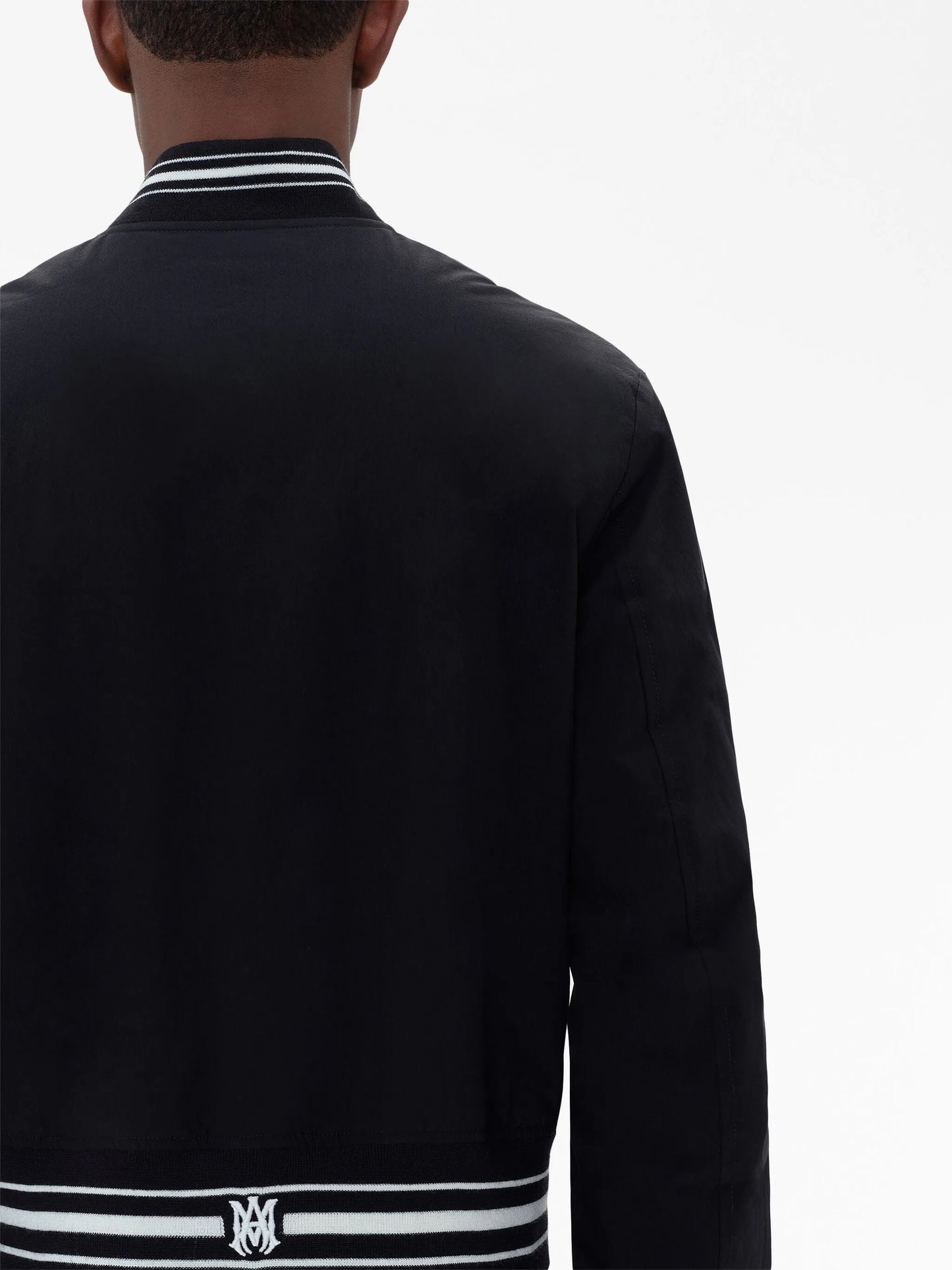 Shrunken logo-patch bomber jacket