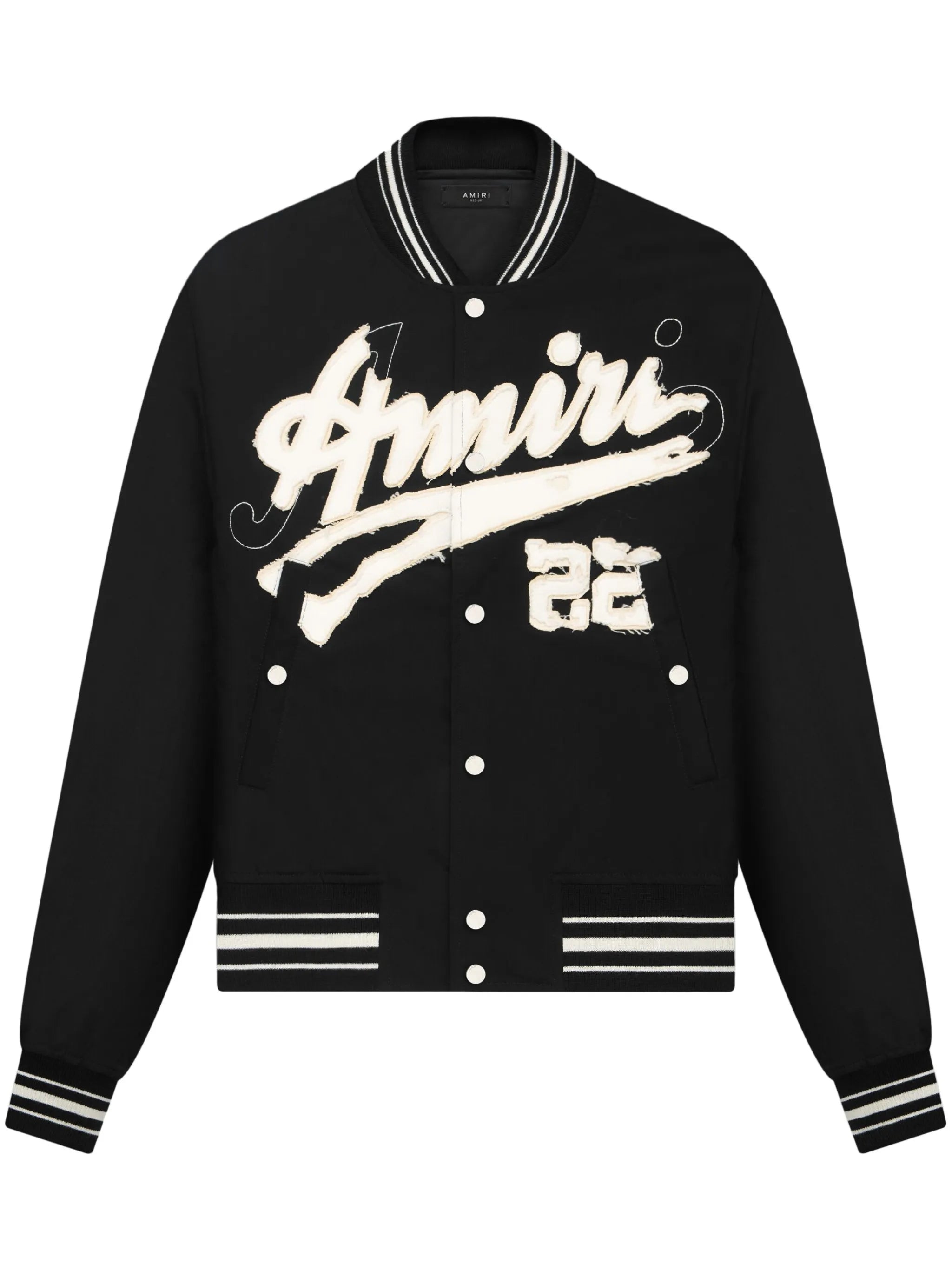 Shrunken logo-patch bomber jacket