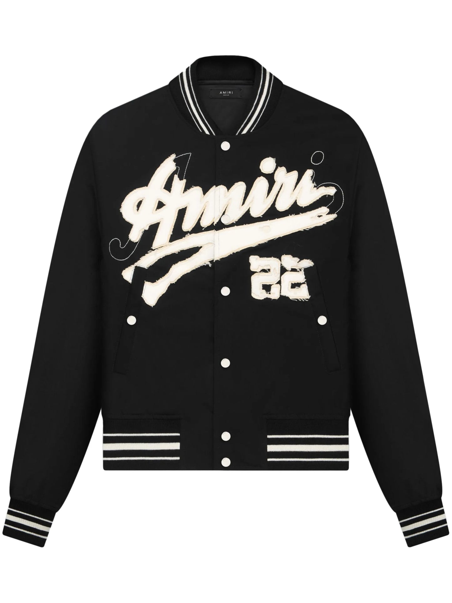 Shrunken logo-patch bomber jacket