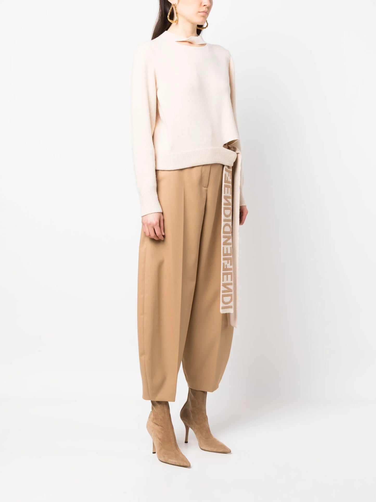 cut-out knitted jumper