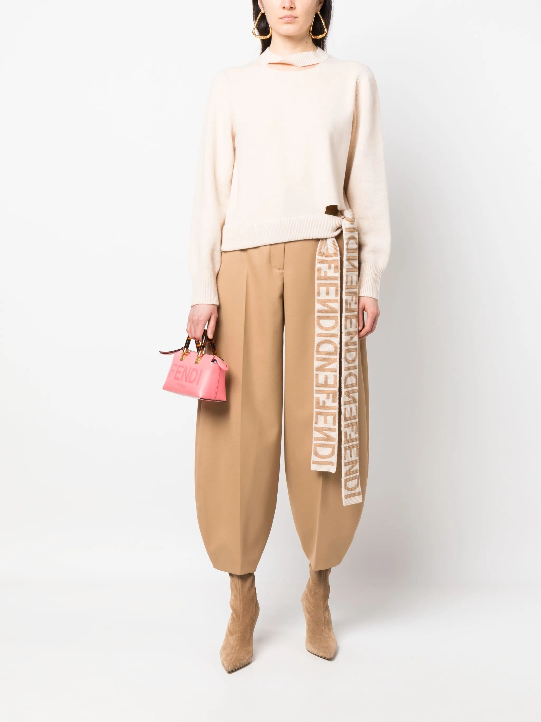 cut-out knitted jumper