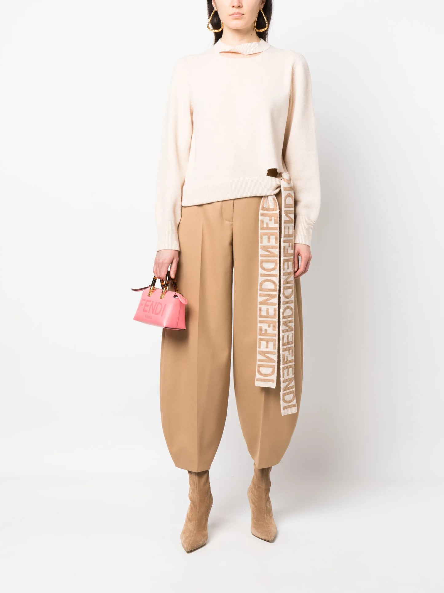 cut-out knitted jumper