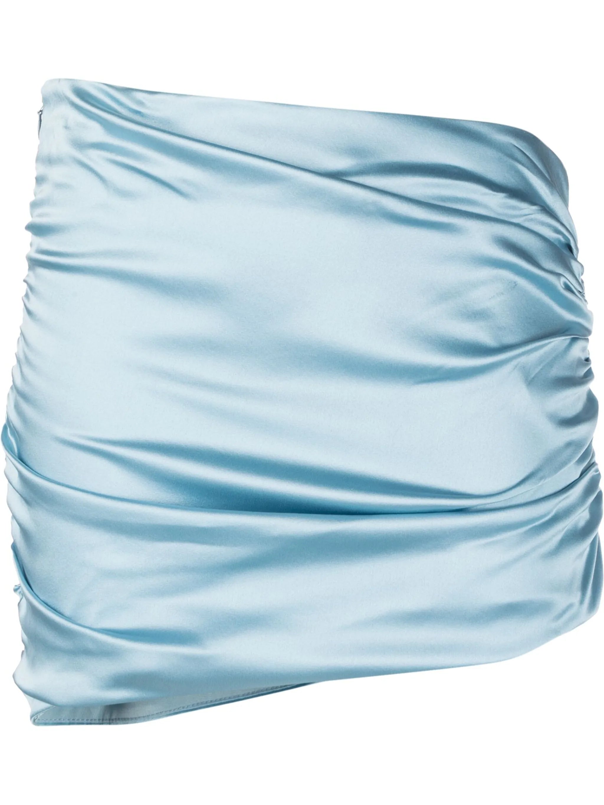 asymmetric satin mini skirt