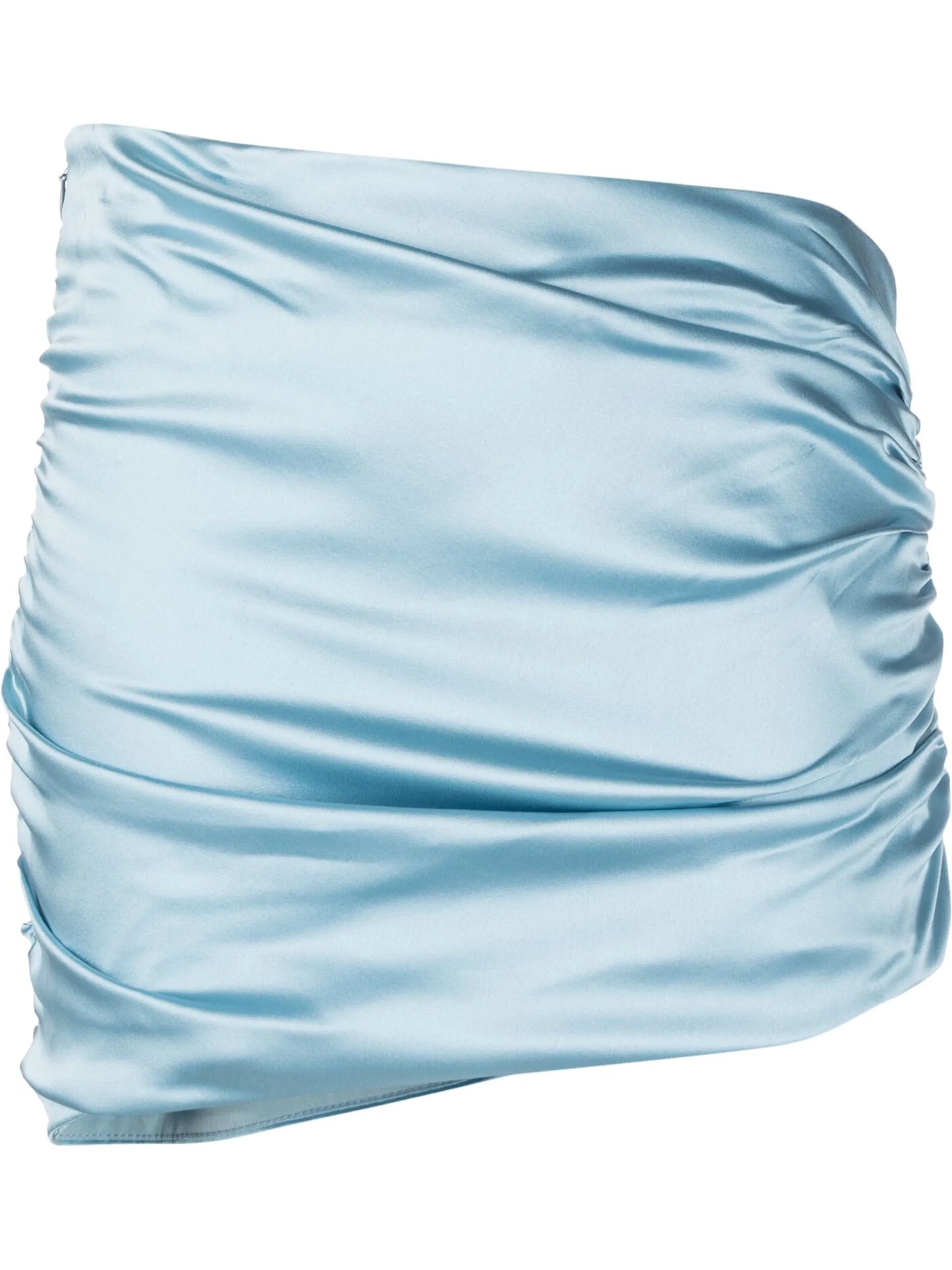 asymmetric satin mini skirt