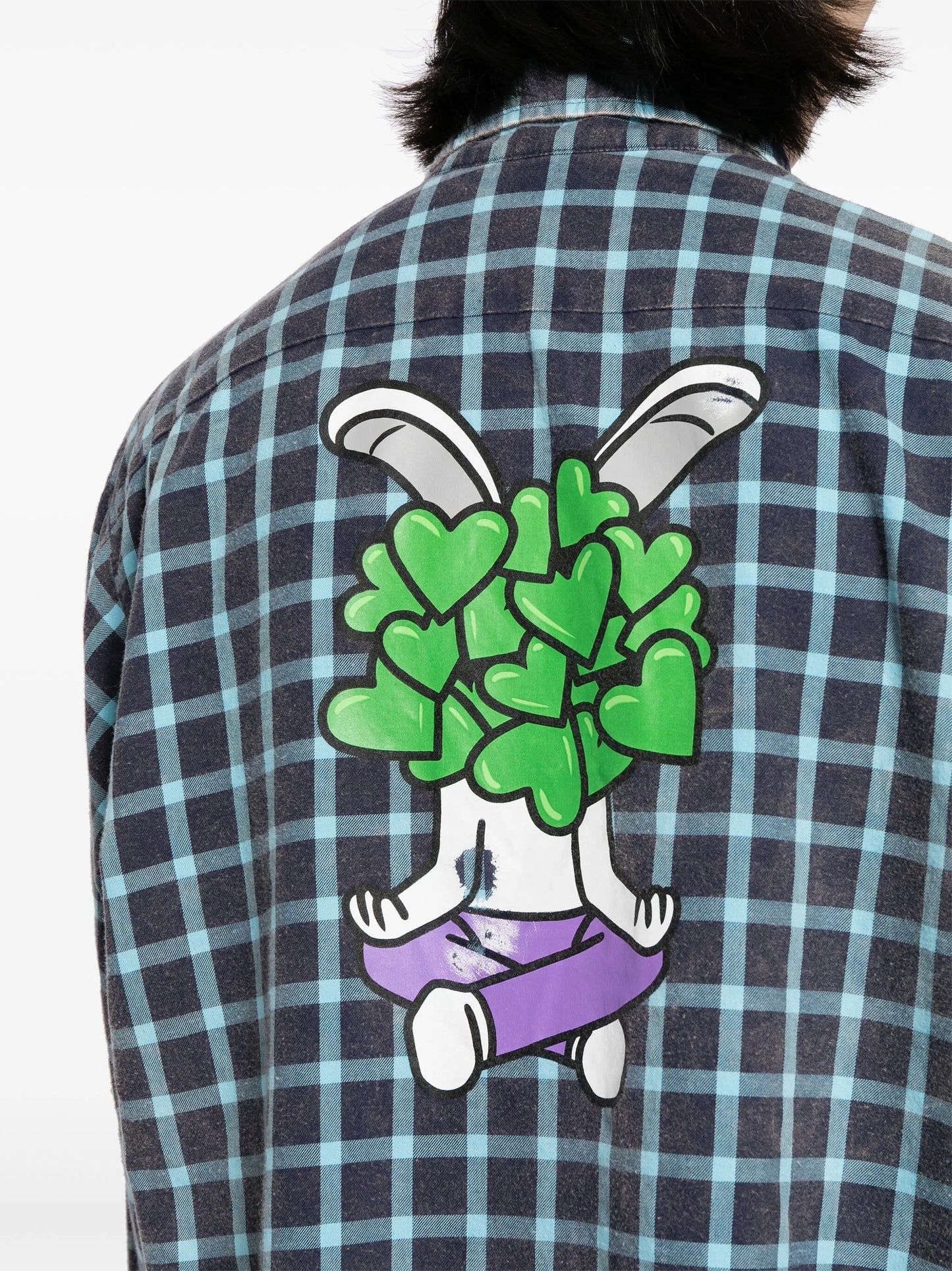 Bunny Heart-print checked shirt