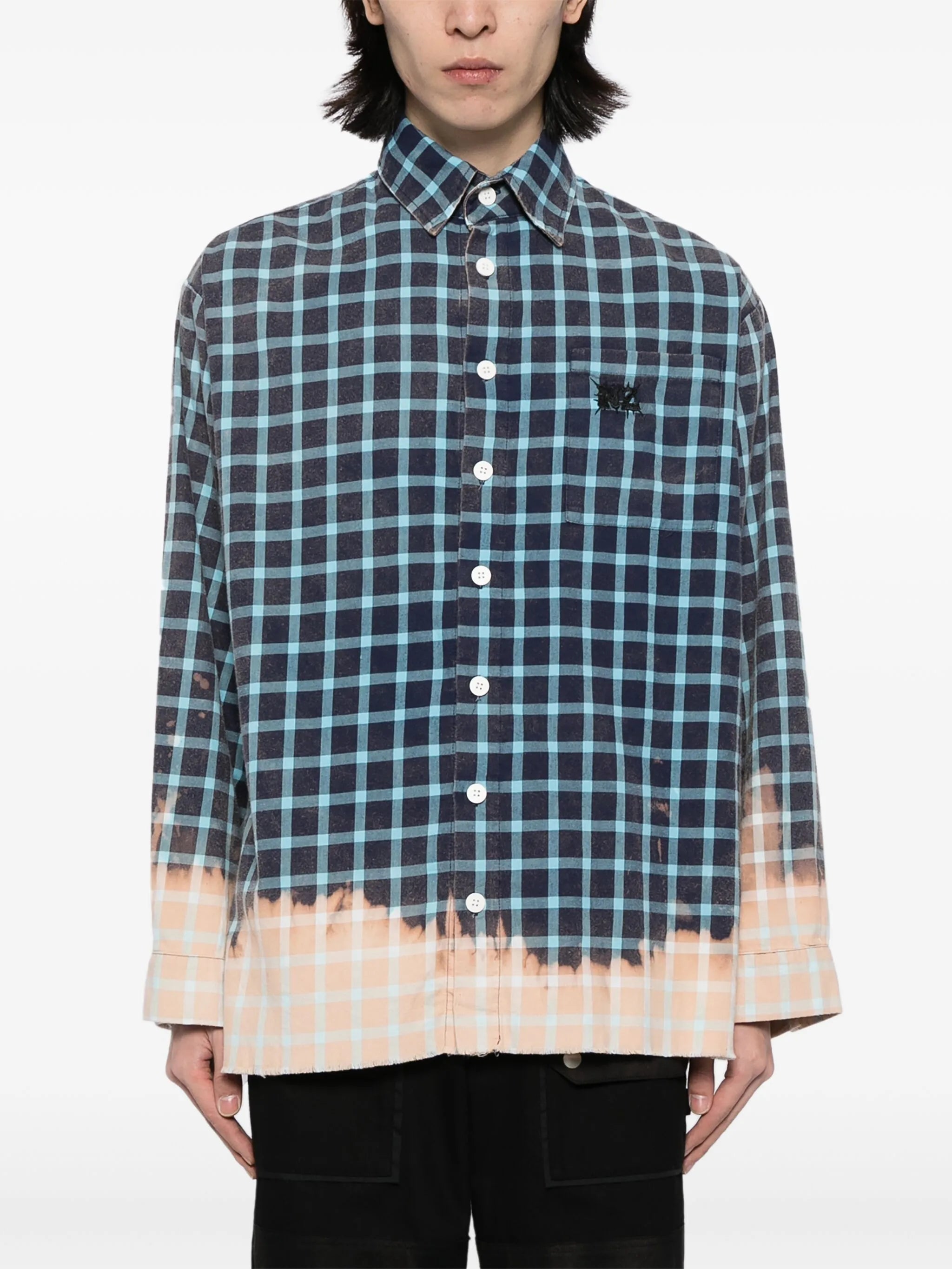 Bunny Heart-print checked shirt
