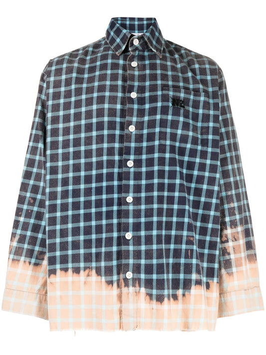 Bunny Heart-print checked shirt