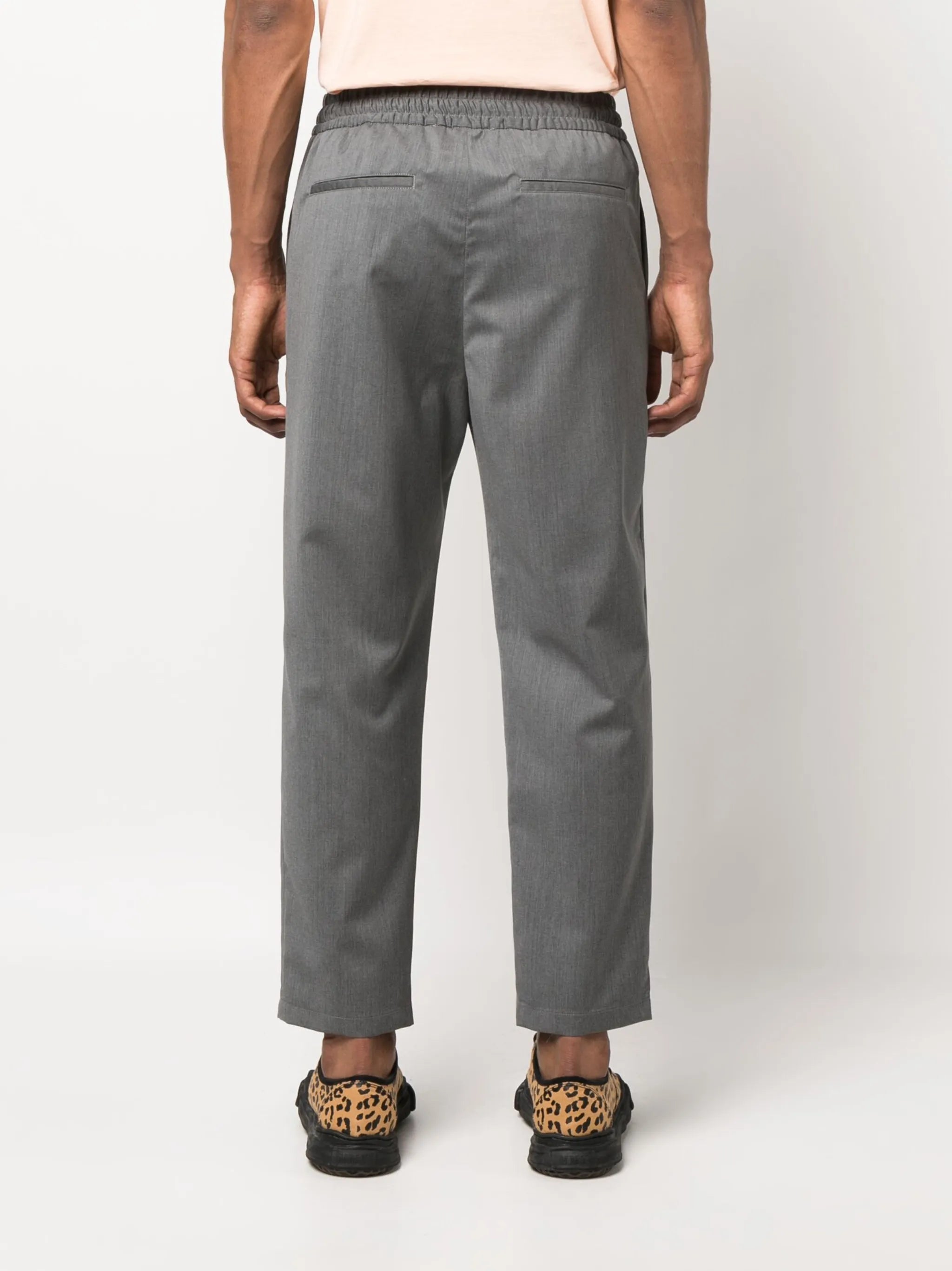 mélange-effect drawstring trousers