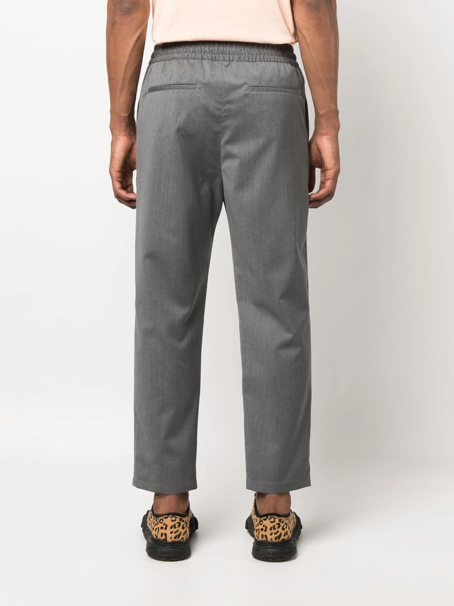mélange-effect drawstring trousers