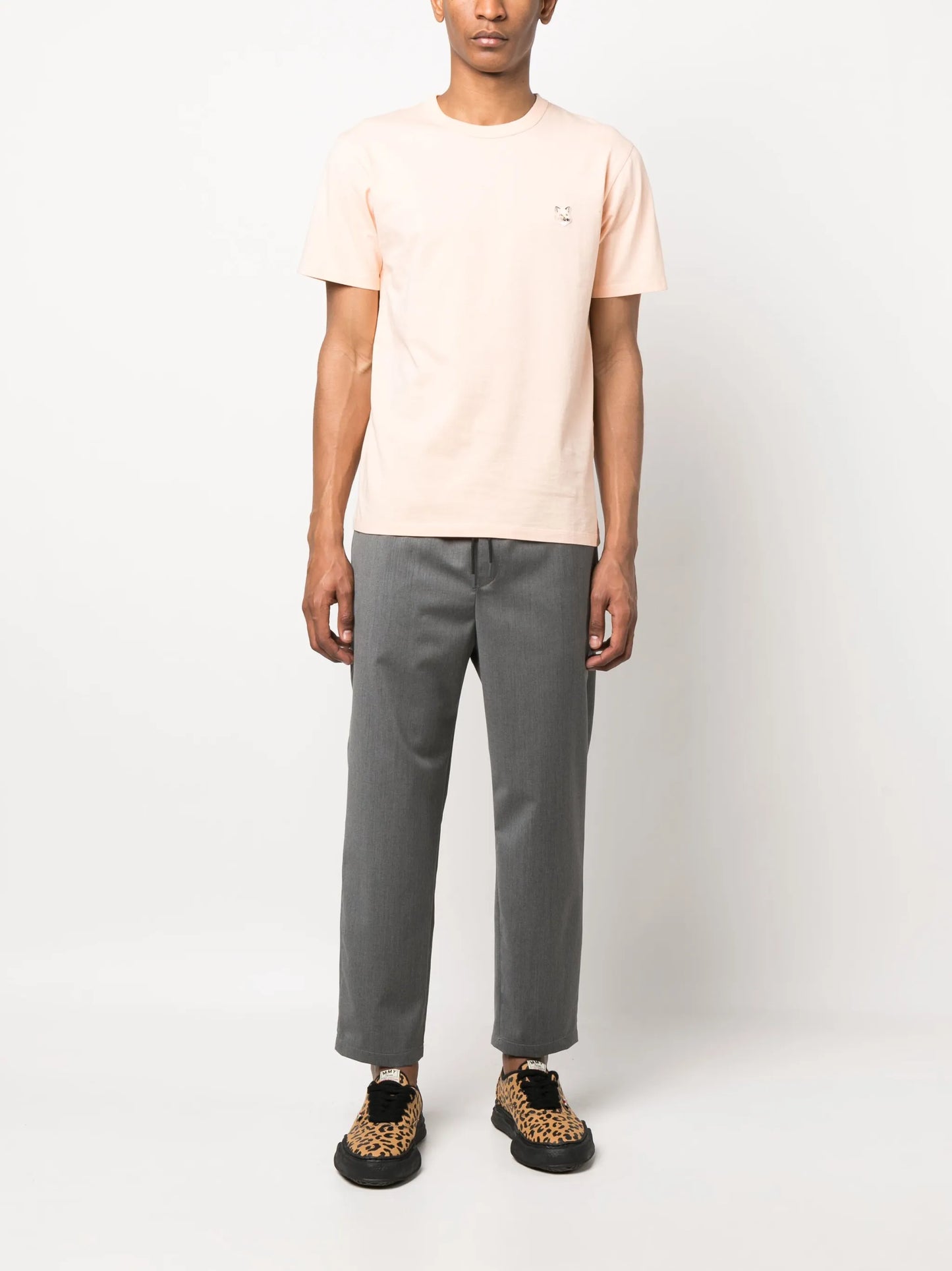mélange-effect drawstring trousers