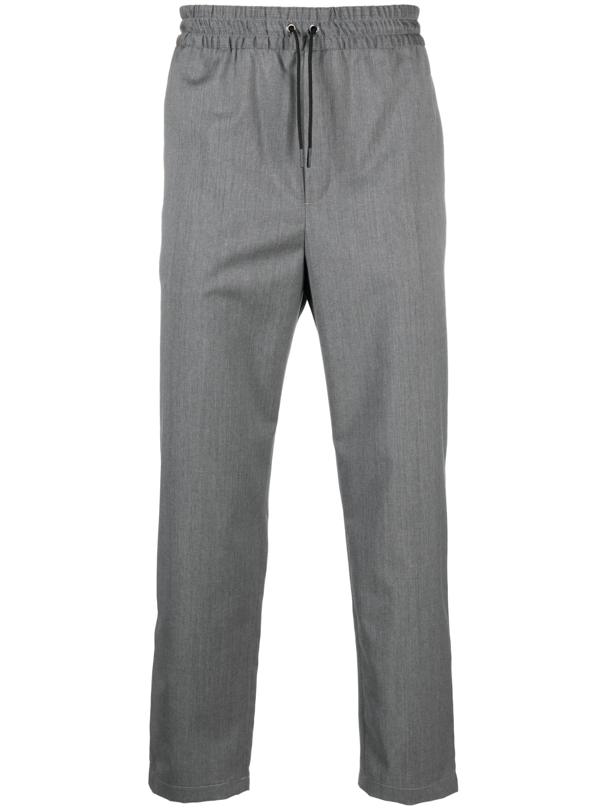 mélange-effect drawstring trousers