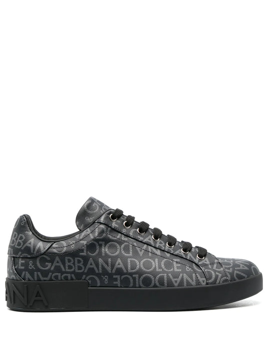 Portofino coated jacquard sneakers
