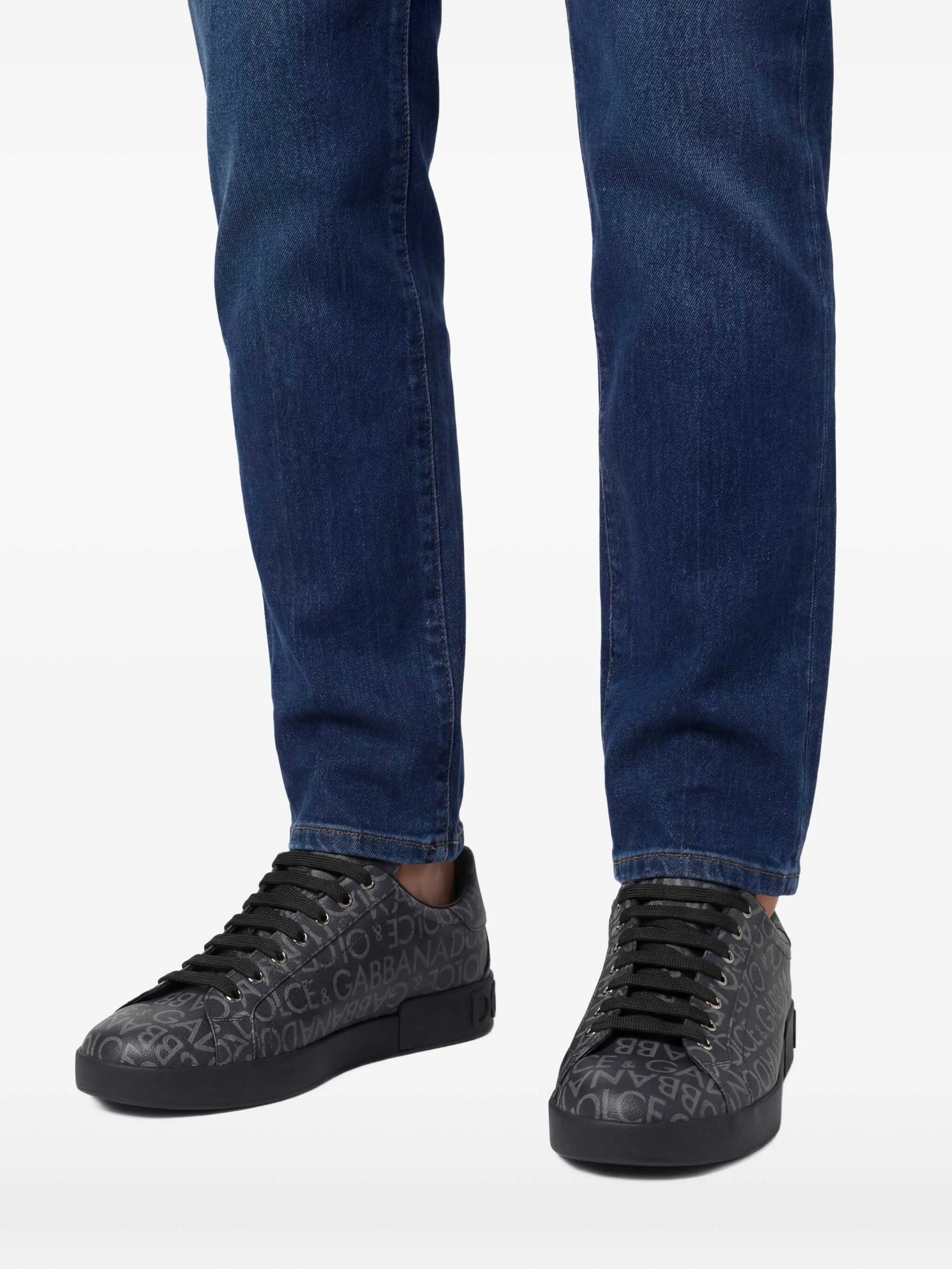 Portofino coated jacquard sneakers