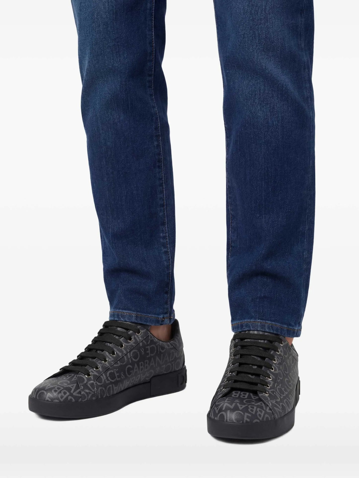 Portofino coated jacquard sneakers