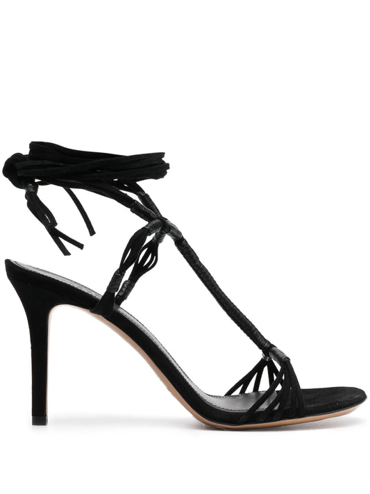 Arja 95mm suede wrap sandals