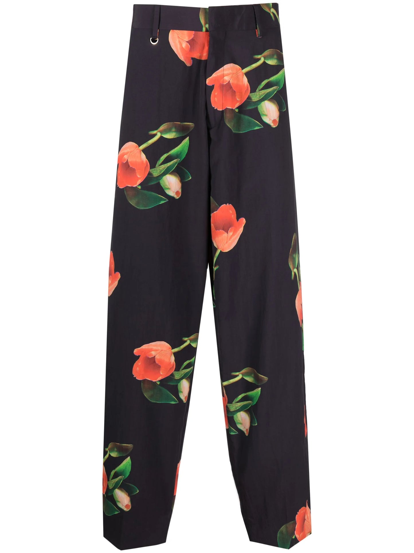 tulip-print wide-leg trousers