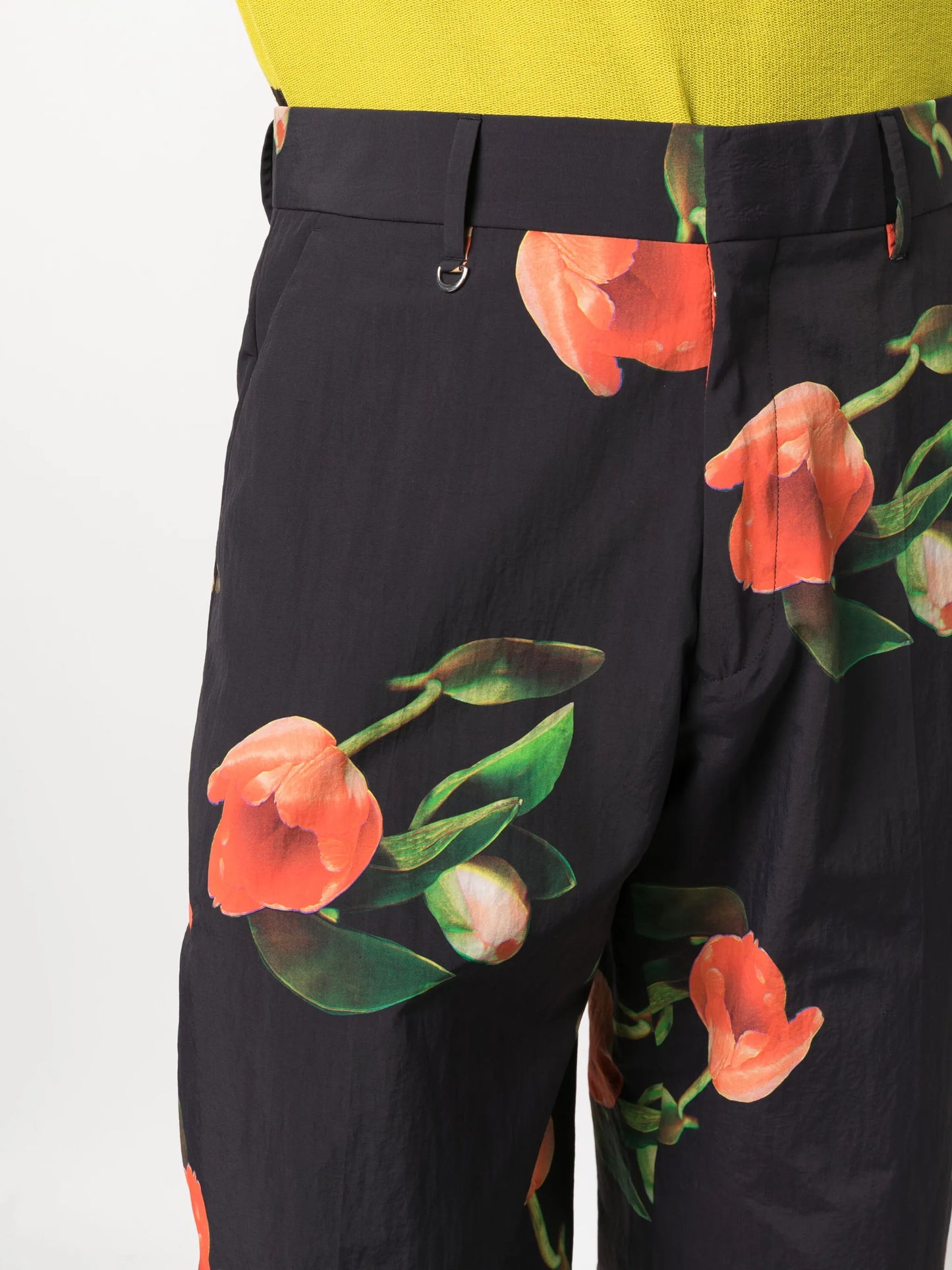tulip-print wide-leg trousers