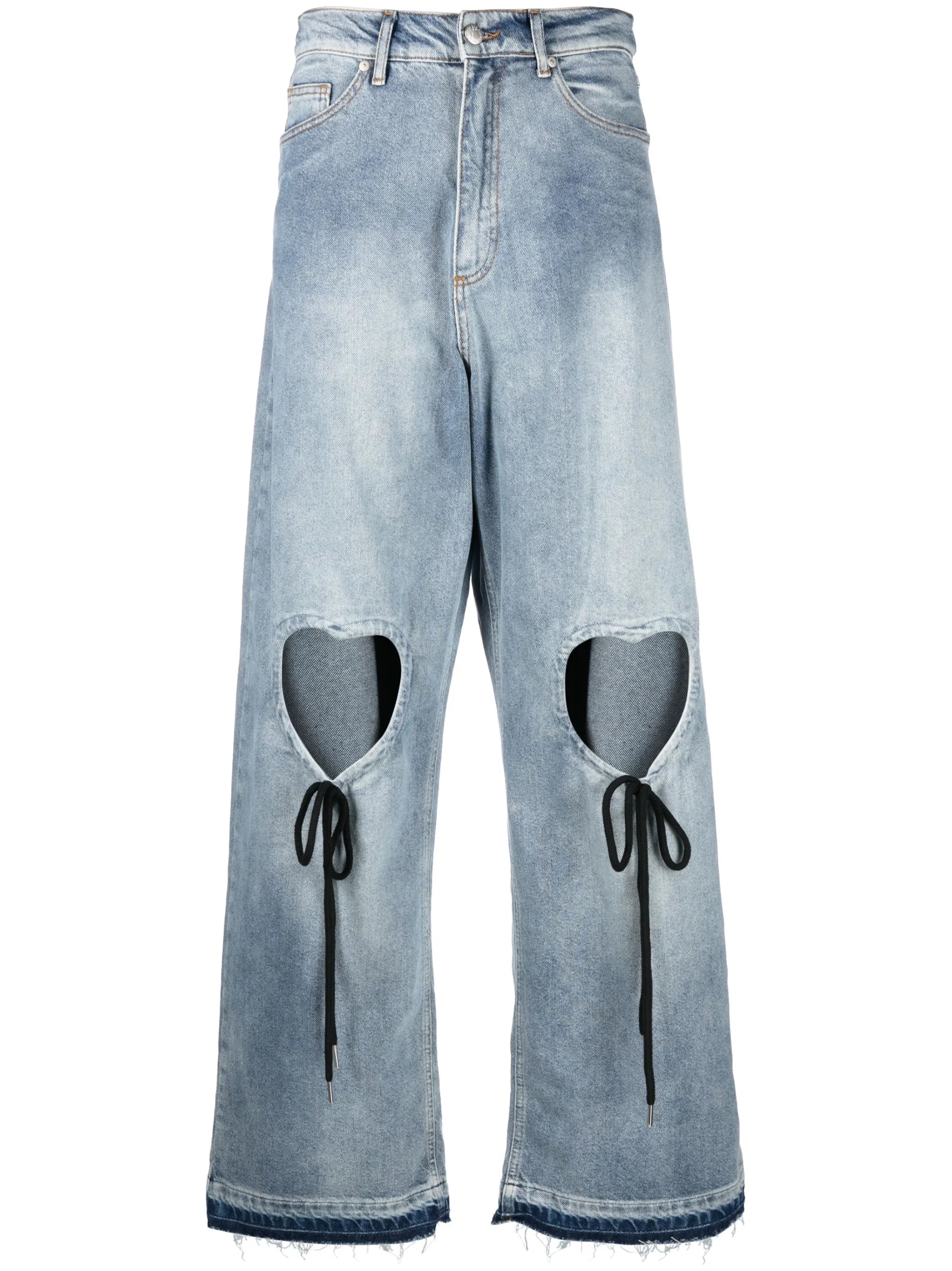 heart cut-out jeans