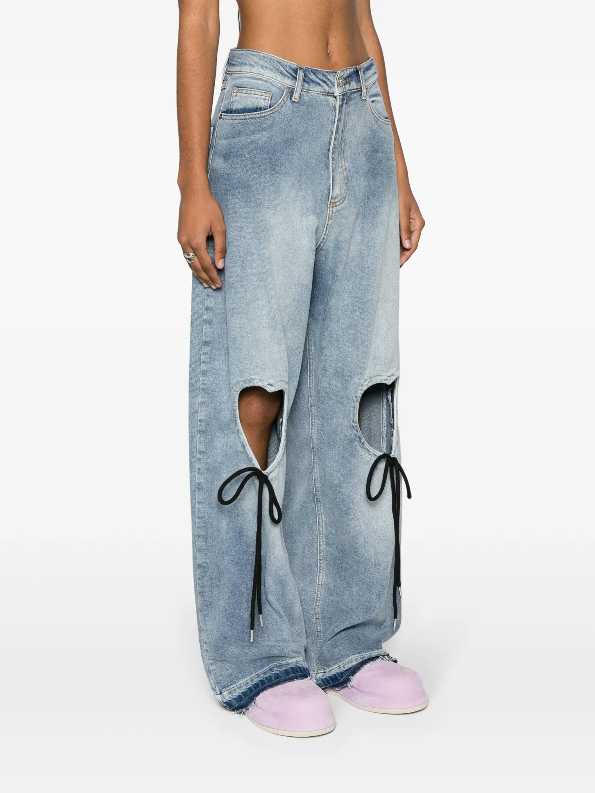 heart cut-out jeans