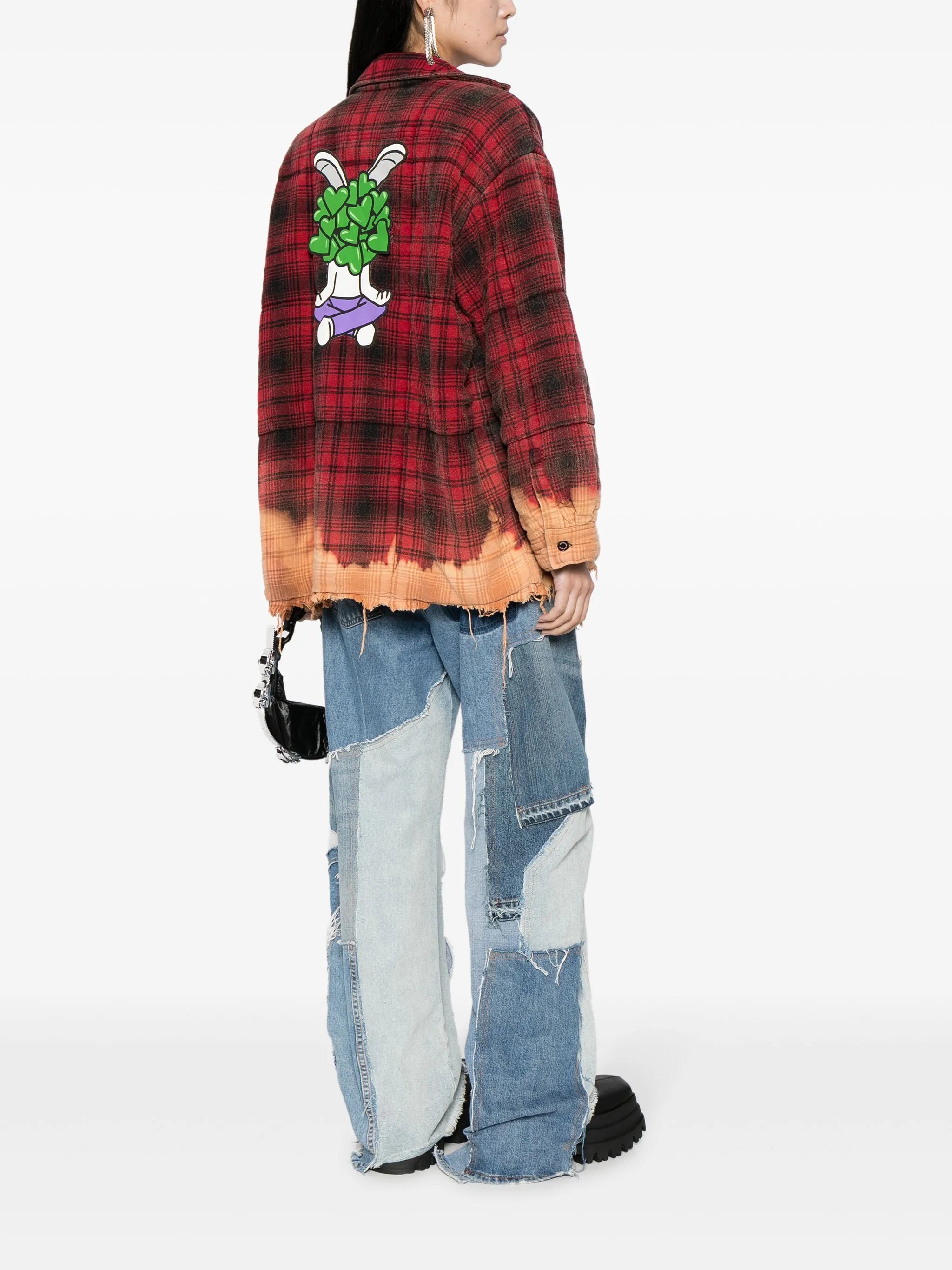 Bunny Heart check-pattern shirt