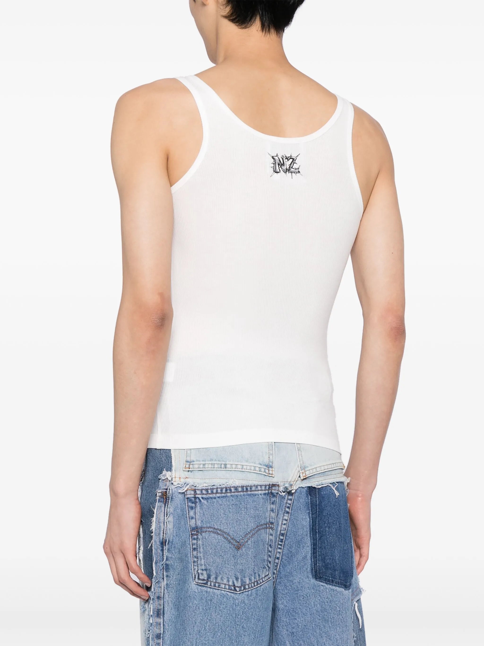 Heart scoop-neck tank top
