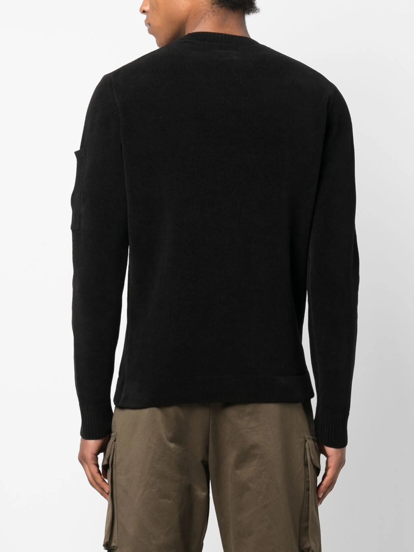 lens-detailed cotton jumper