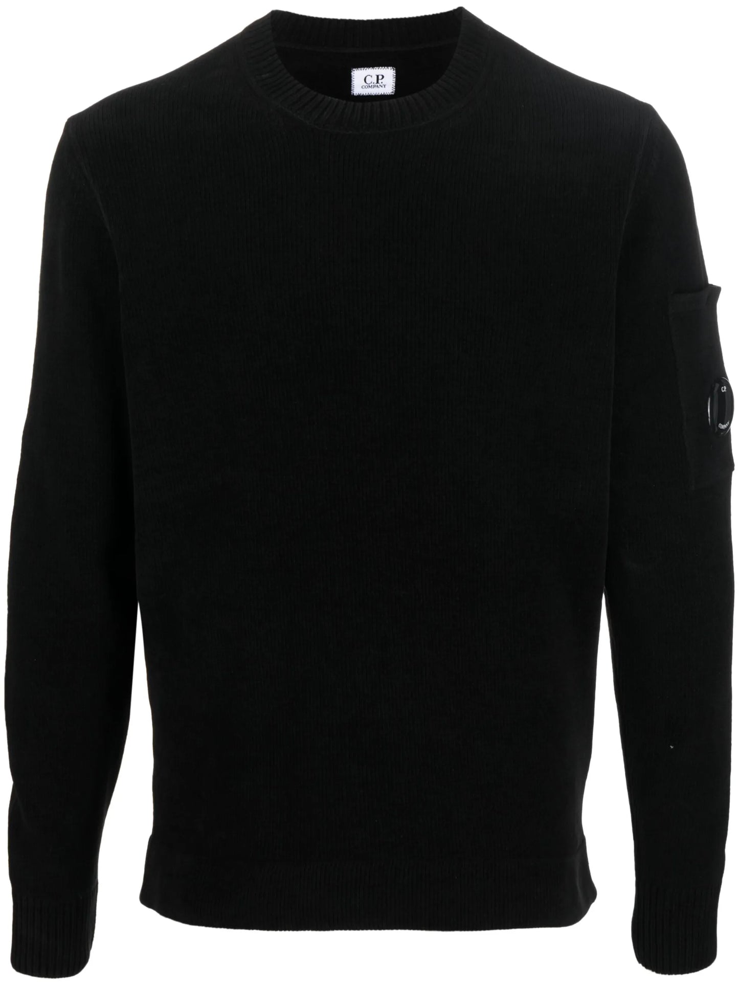 lens-detailed cotton jumper