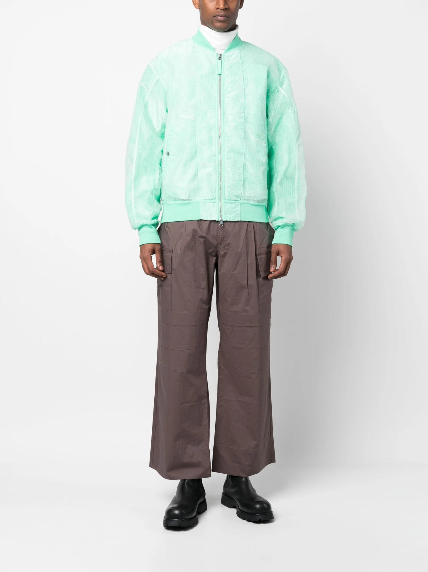 mesh-panel bomber jacket